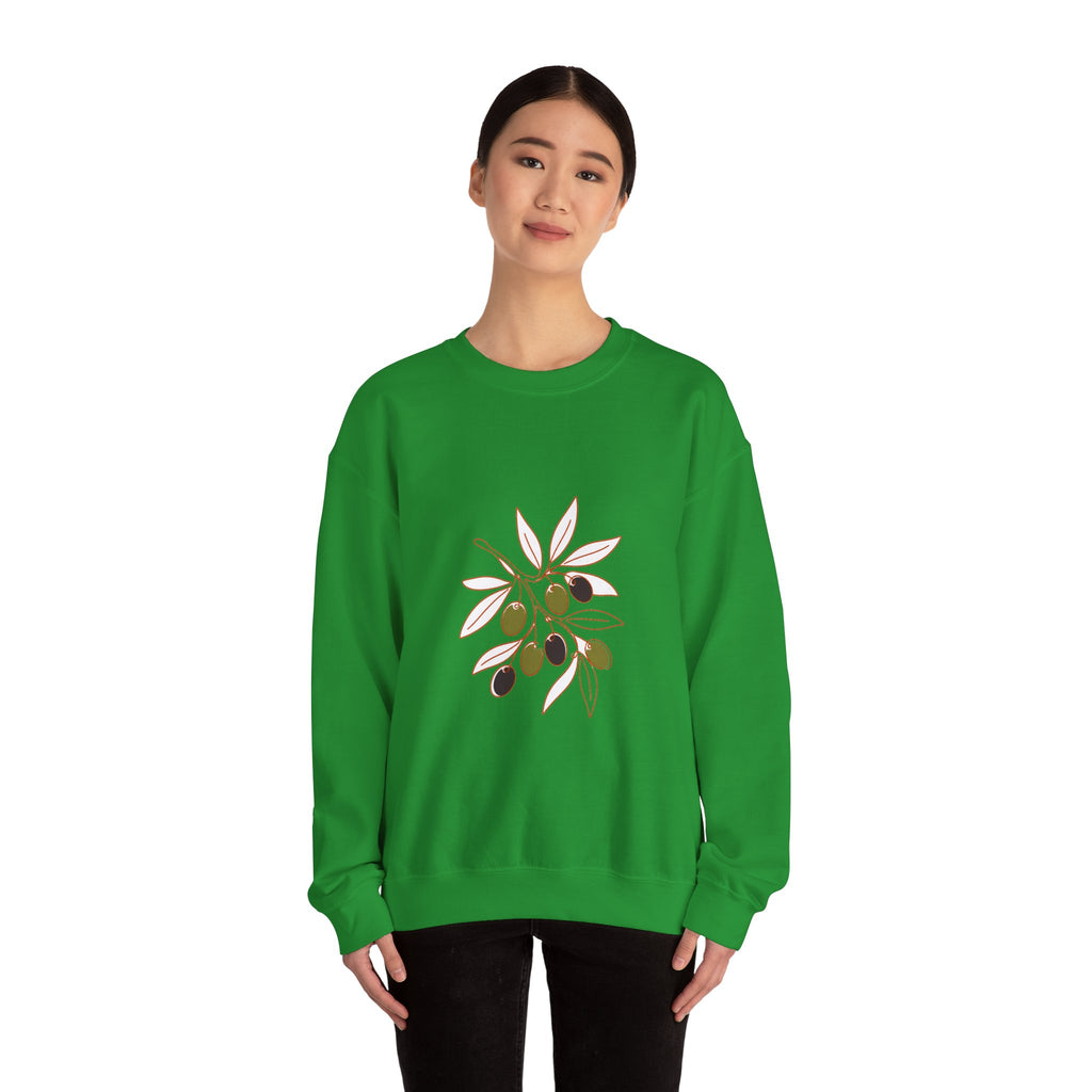 Matching Couple Sweatshirt - Olive Branch & Fig Matching Couple Premium Fleece Sweatshirt Minimalist Art His Hers Christmas Gift - Design A