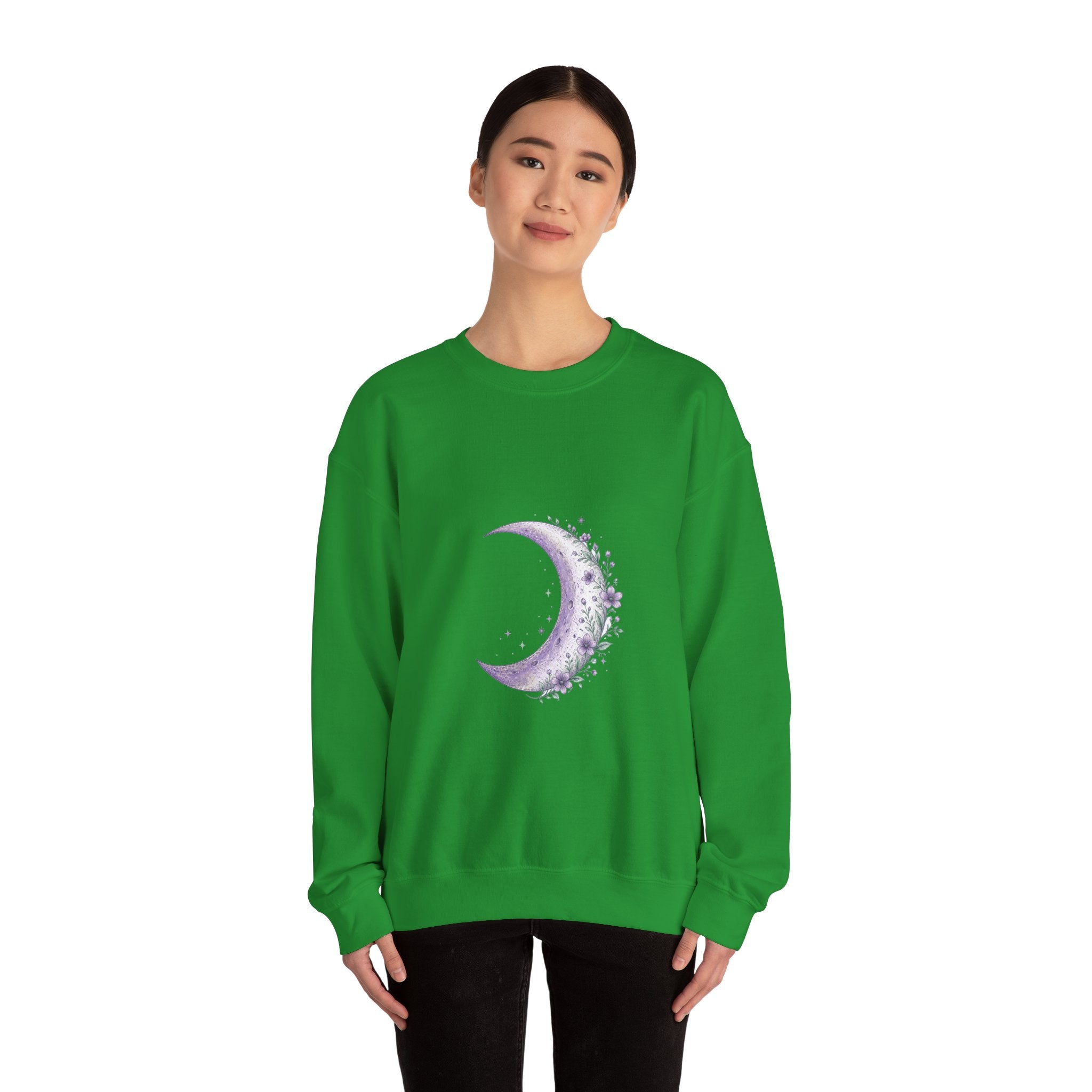 Matching Couple Sweatshirt - Waxing & Waning Moon Matching Couple Comfort Colors Crew Hand-Drawn Art His Hers Anniversary Gift - Design A