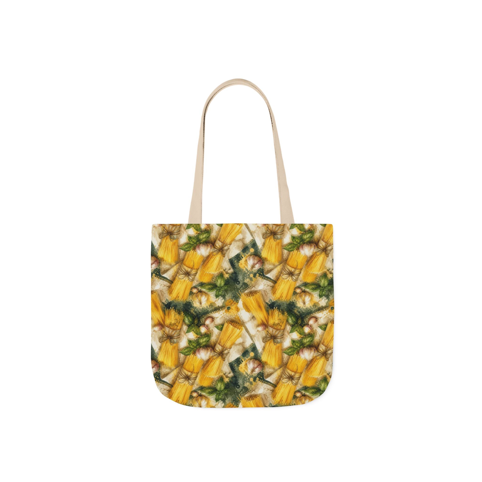 Spaghetti Bundle Canvas Tote Bag Mediterranean Kitchen Watercolor Splash Design Italian Cottagecore Gift