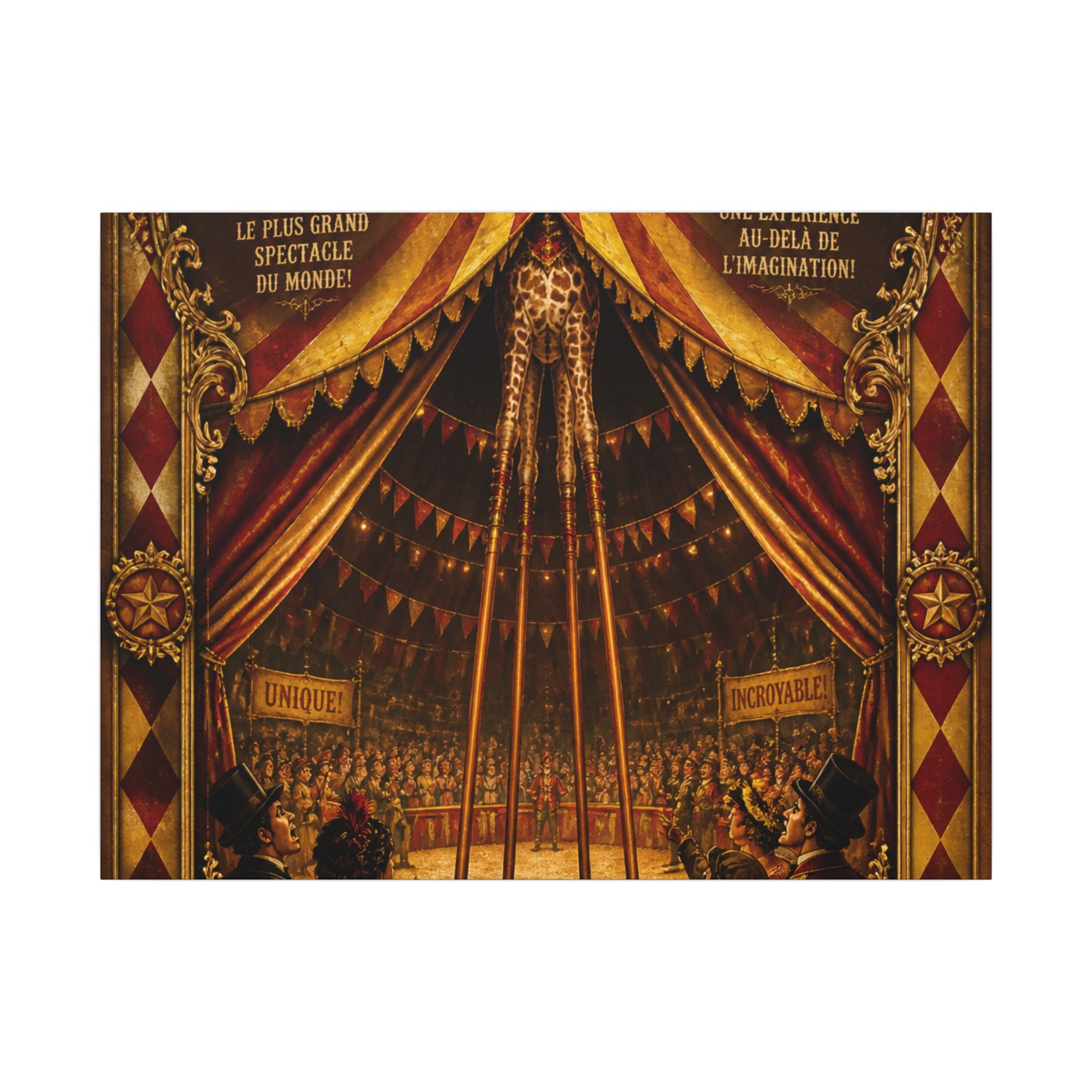 Giraffe on Stilts Wall Art Canvas 16×20 Baroque Home Office Decor Maximalist Print
