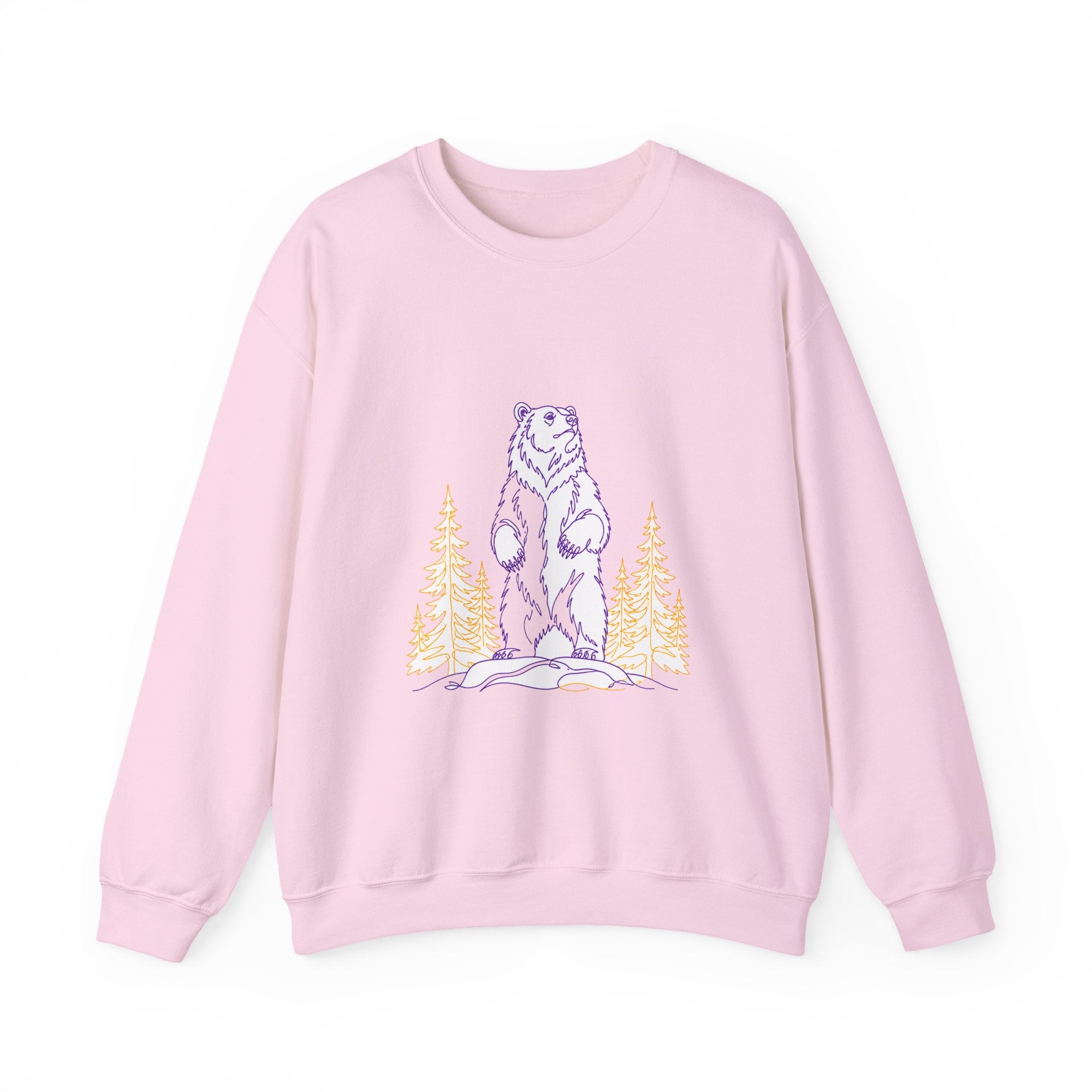 Matching Couple Sweatshirt - Bear & Deer Matching Couple Crewneck Sweatshirt Minimalist Art His Hers Valentine Gift - Design A