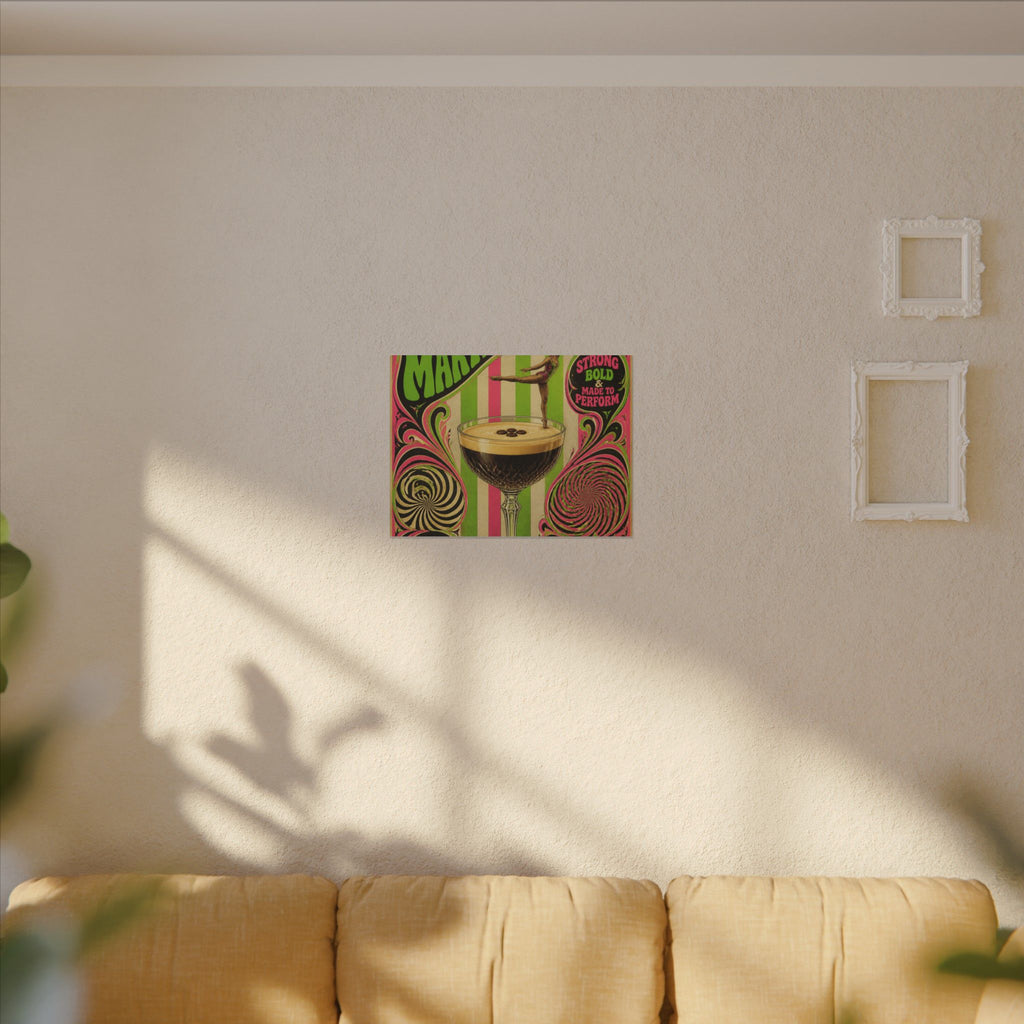 Espresso Martini Acrobat Wall Art Canvas 24×36 Psychedelic Dining Room Decor Maximalist Print