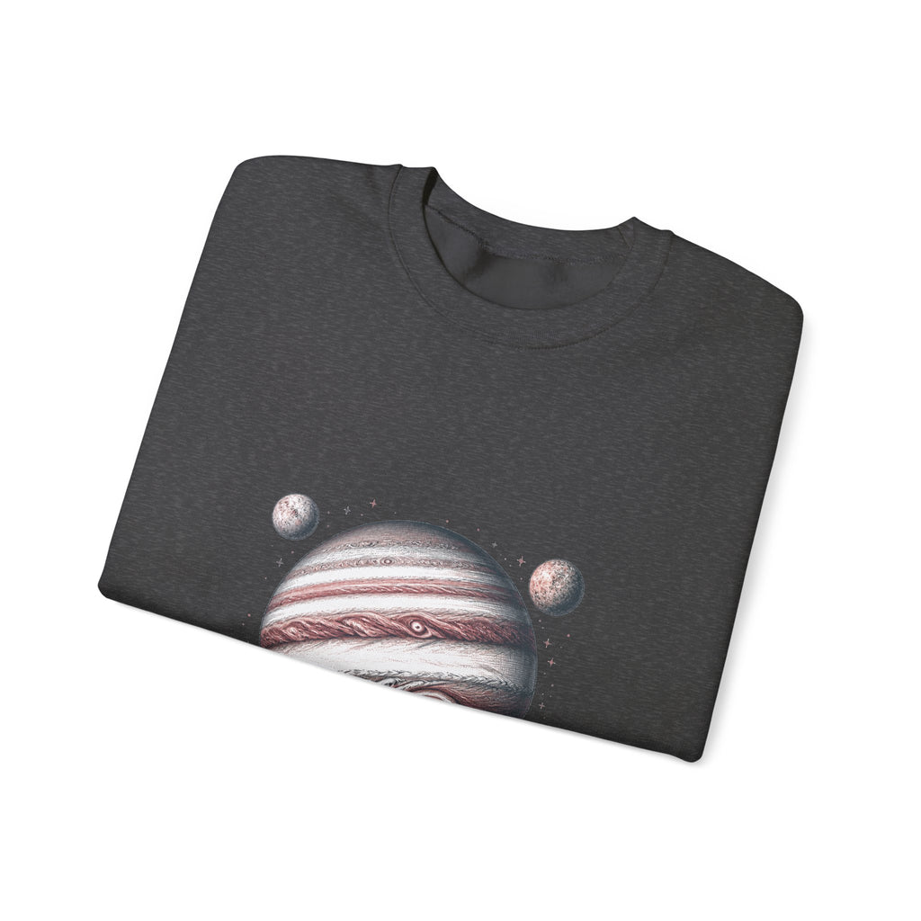 Matching Couple Sweatshirt - Saturn & Jupiter Matching Couple Crewneck Sweatshirt Hand-Drawn Art His Hers Best Friend Gift - Design B