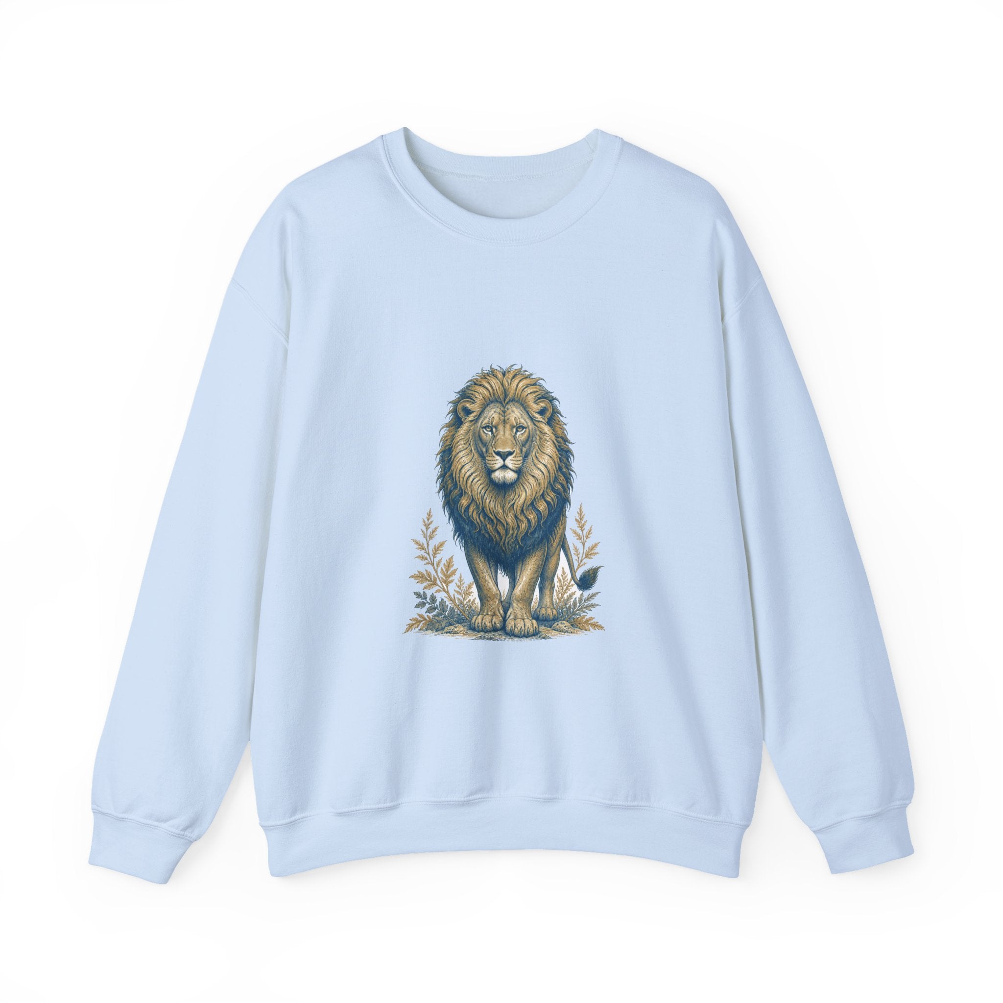 Matching Couple Sweatshirt - Lion & Lamb Matching Couple Premium Fleece Sweatshirt Vintage Art His Hers Honeymoon Gift - Design A