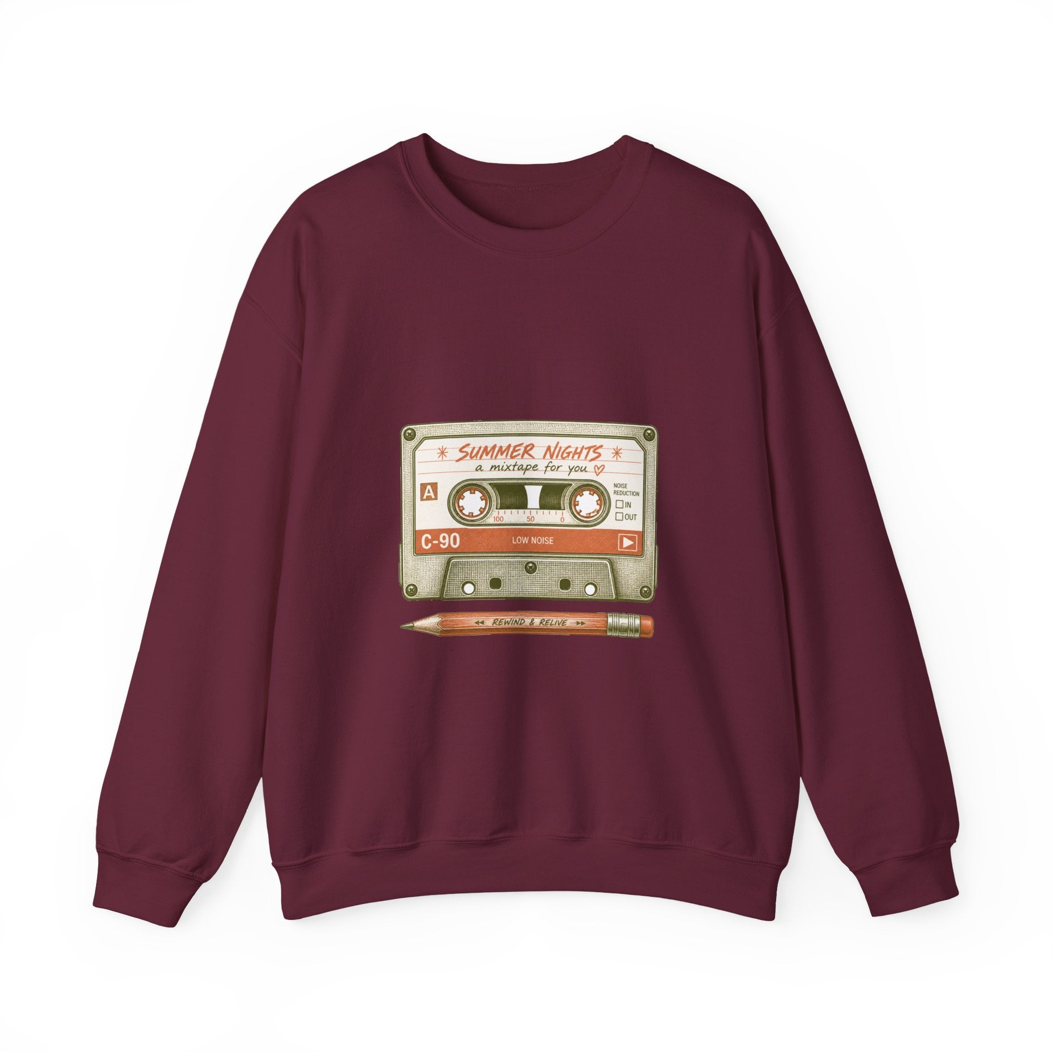 Matching Couple Sweatshirt - Vinyl & Cassette Matching Couple Premium Fleece Sweatshirt Vintage Art His Hers Honeymoon Gift - Design B