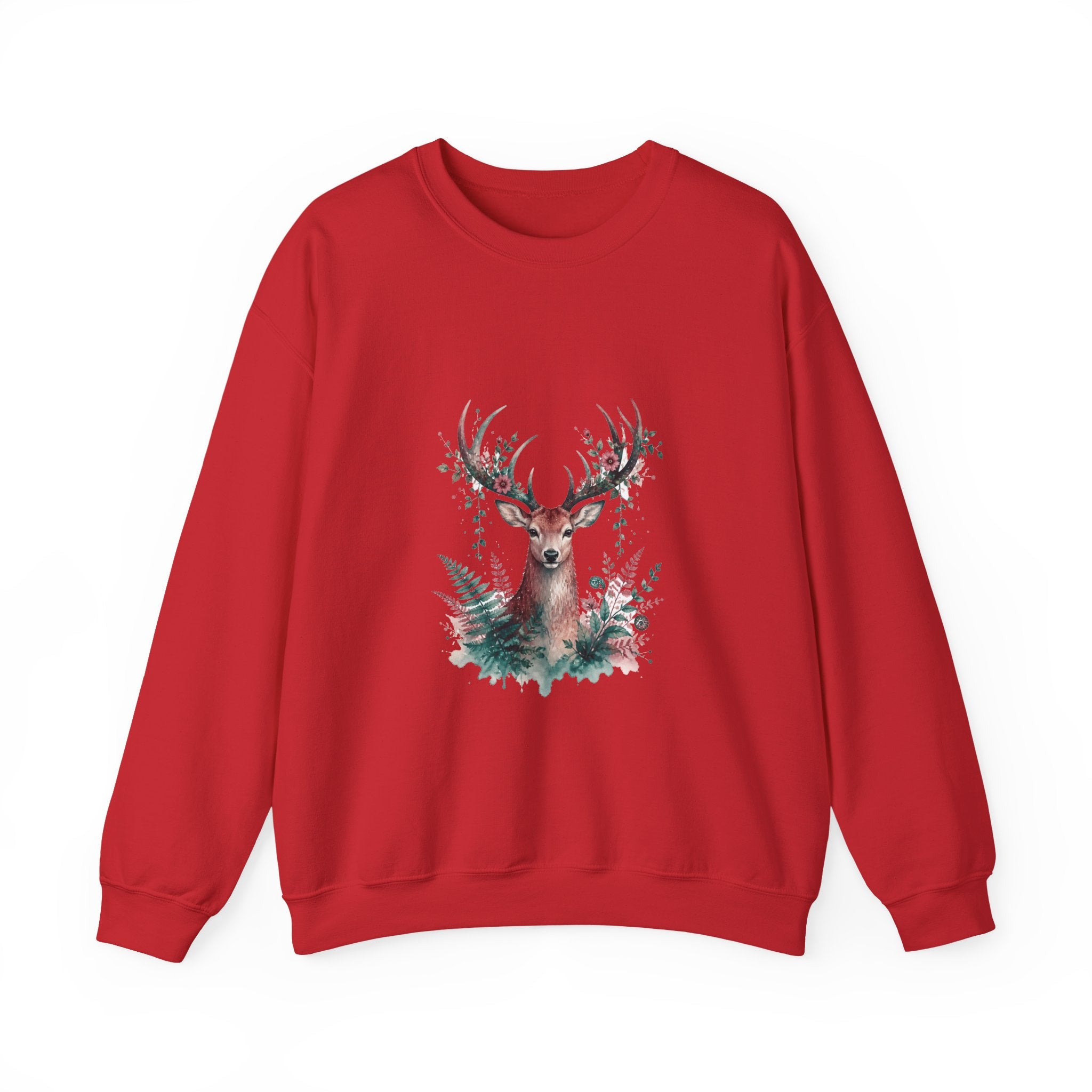 Matching Couple Sweatshirt - Bear & Deer Matching Couple Comfort Colors Crew Watercolor Art His Hers Birthday Gift - Design B