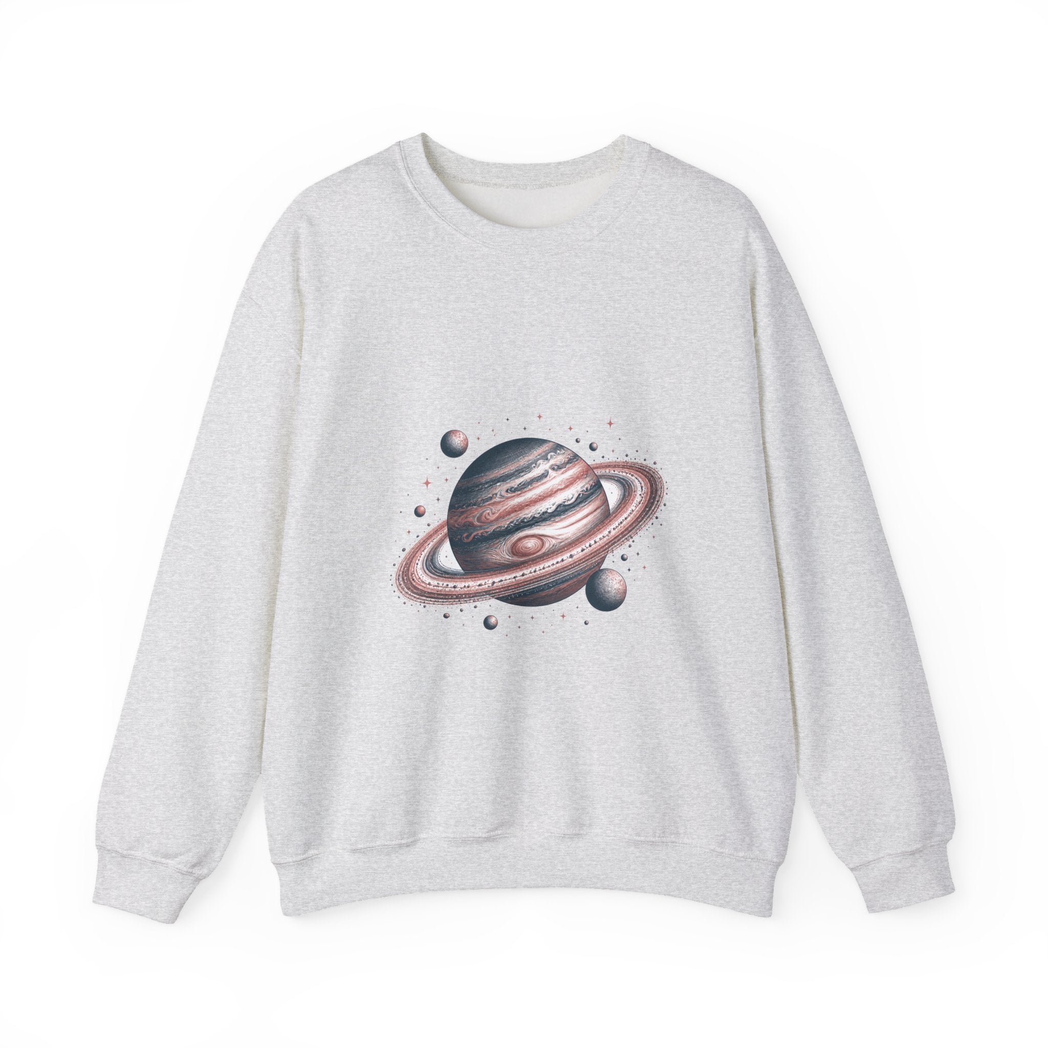 Matching Couple Sweatshirt - Astronaut & Planet Matching Couple Crewneck Sweatshirt Hand-Drawn Art His Hers Best Friend Gift - Design B