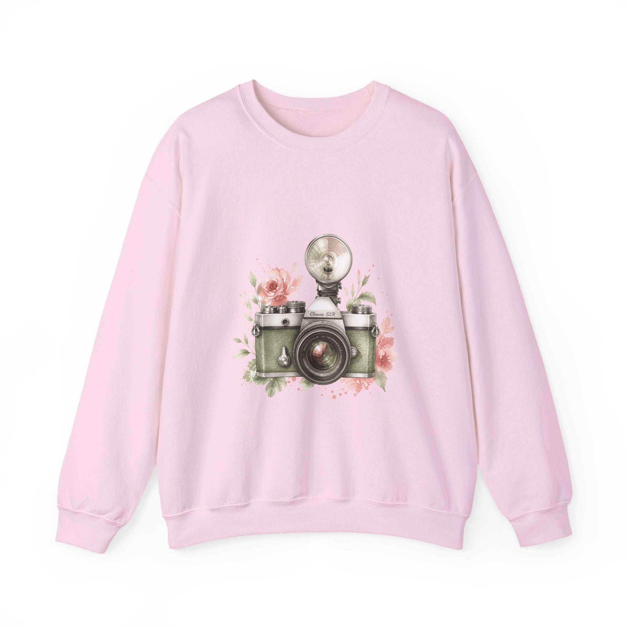 Matching Couple Sweatshirt - Camera & Film Matching Couple Crewneck Sweatshirt Watercolor Art His Hers Engagement Gift - Design A