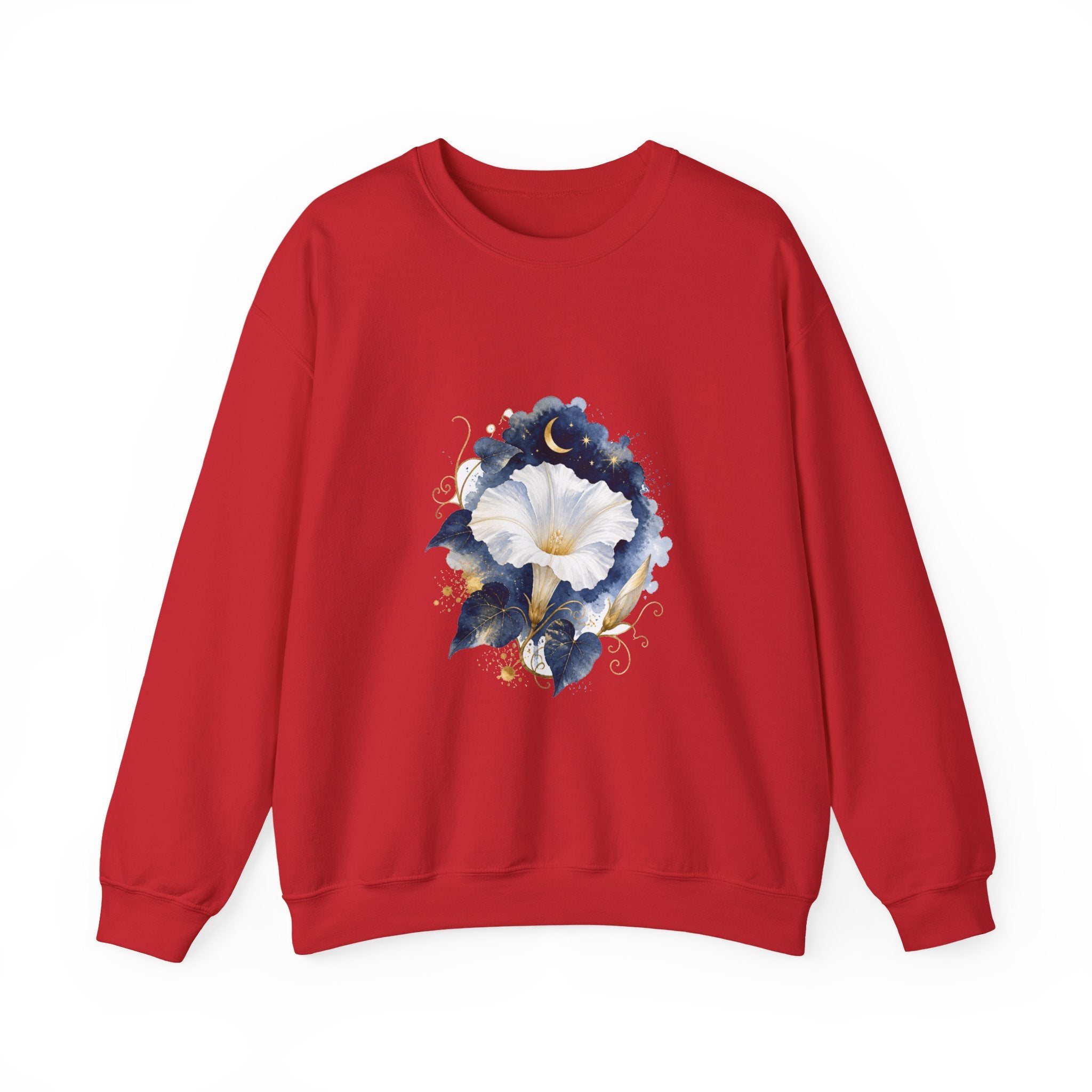 Matching Couple Sweatshirt - Sunflower & Moonflower Matching Couple Premium Fleece Sweatshirt Watercolor Art His Hers Birthday Gift - Design B