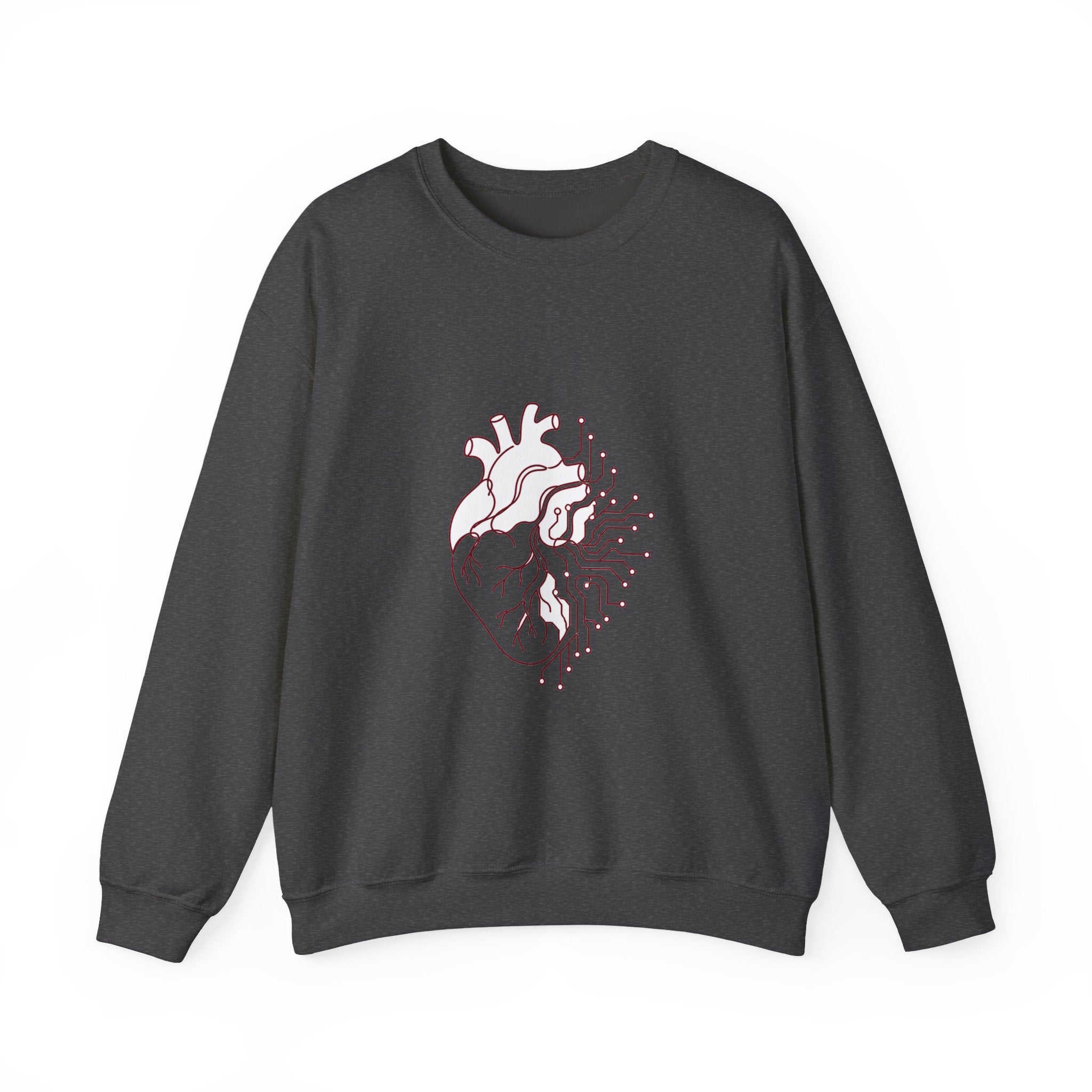 Matching Couple Sweatshirt - Robot & Heart Matching Couple Comfort Colors Crew Minimalist Art His Hers Christmas Gift - Design B