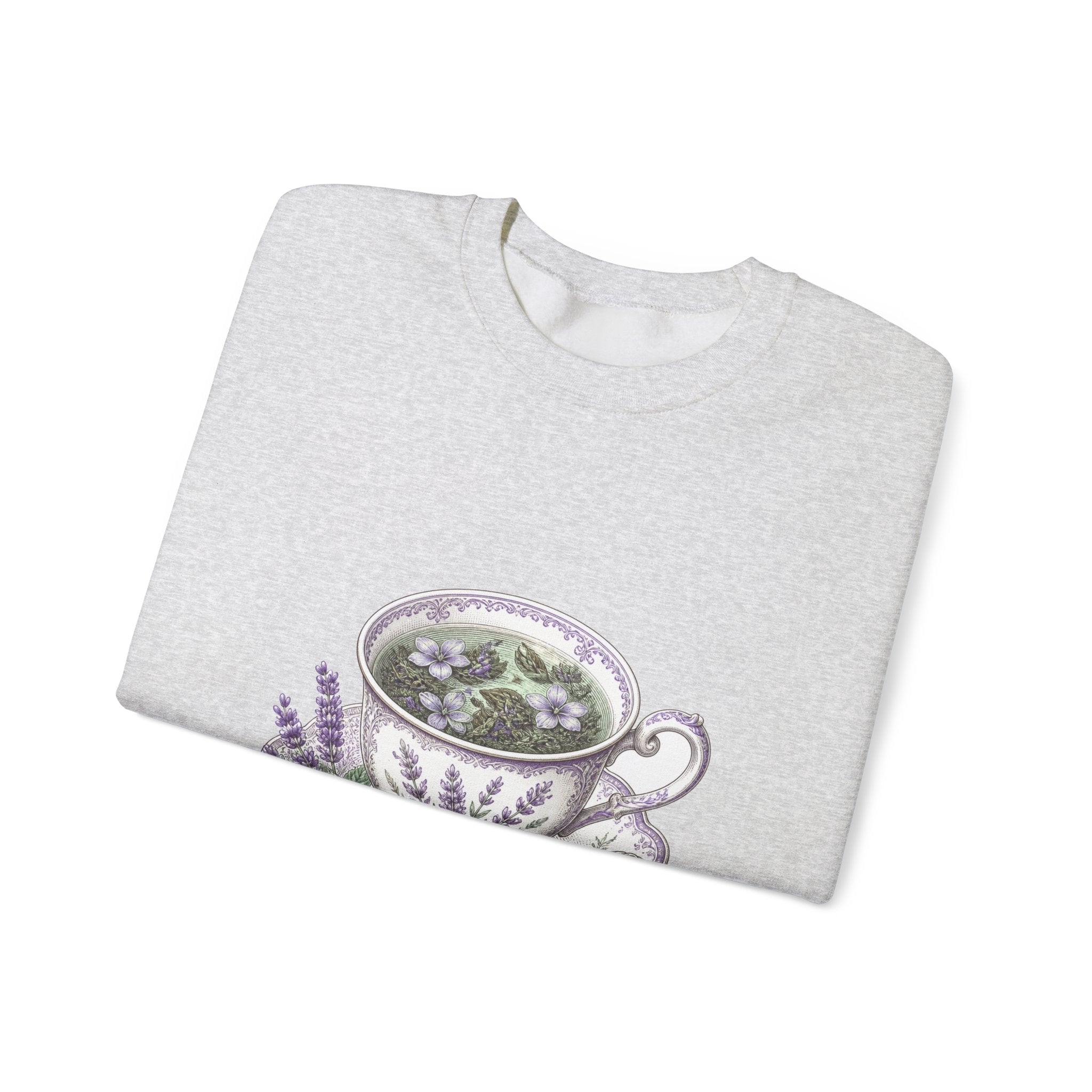 Matching Couple Sweatshirt - Coffee & Tea Matching Couple Premium Fleece Sweatshirt Vintage Art His Hers Honeymoon Gift - Design B