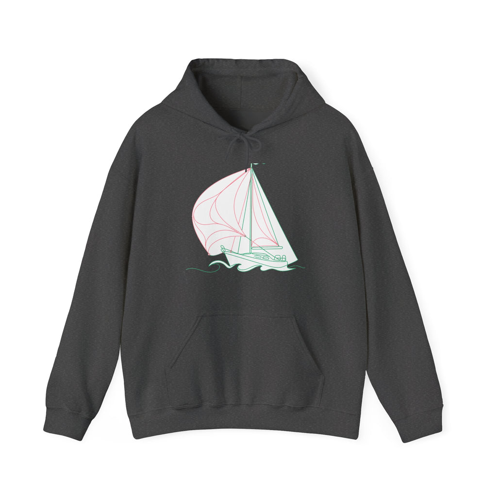 Matching Couple Sweatshirt - Anchor & Sail Matching Couple Hooded Sweatshirt Minimalist Art His Hers Valentine Gift - Design B