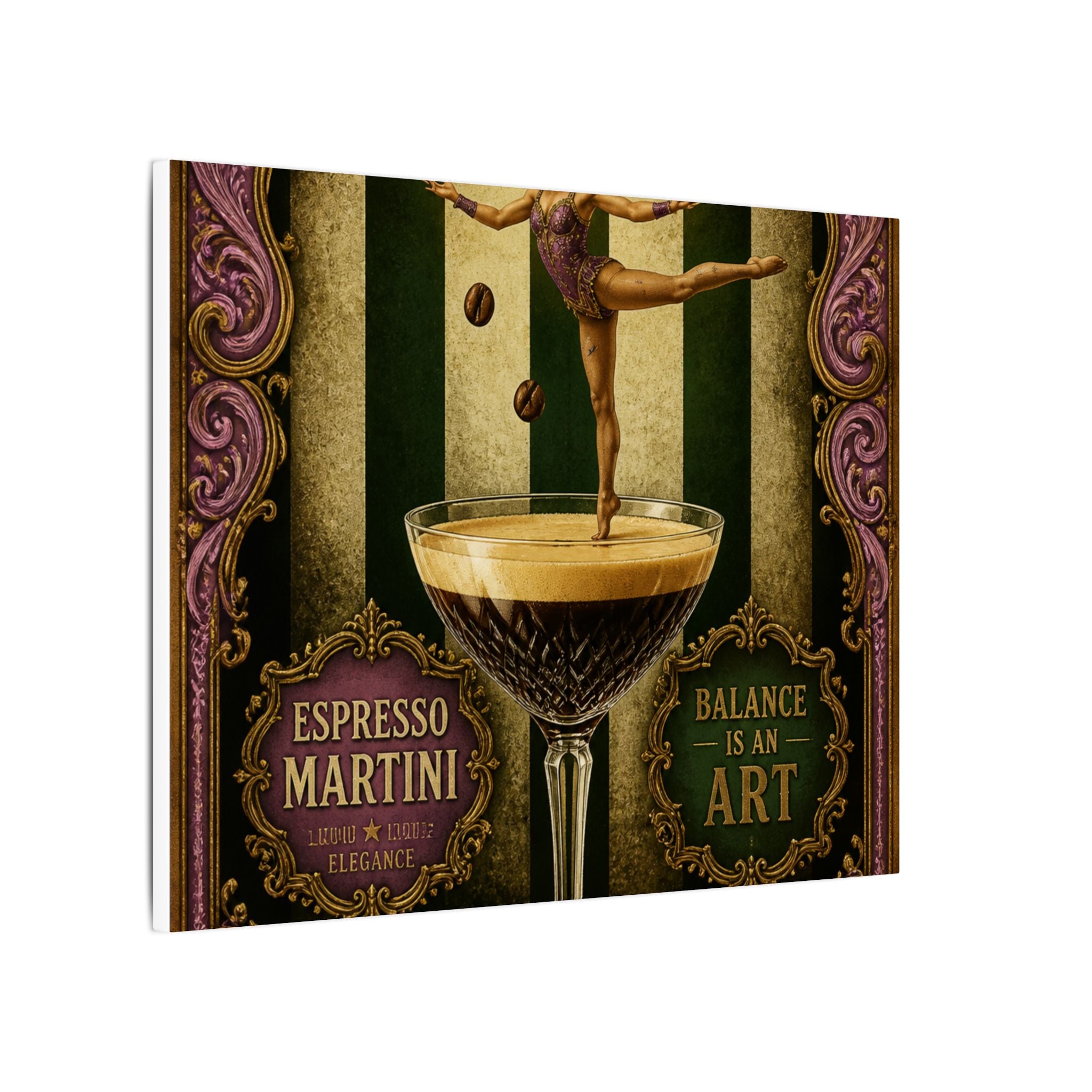 Espresso Martini Acrobat Wall Art Canvas 24×36 Baroque Studio Decor Maximalist Print