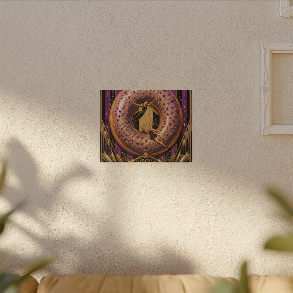 Donut Circus Ring Wall Art Canvas 16×20 Art Deco Entryway Decor Maximalist Print