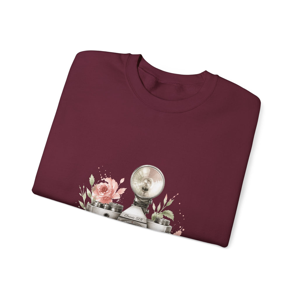 Matching Couple Sweatshirt - Camera & Film Matching Couple Crewneck Sweatshirt Watercolor Art His Hers Engagement Gift - Design A