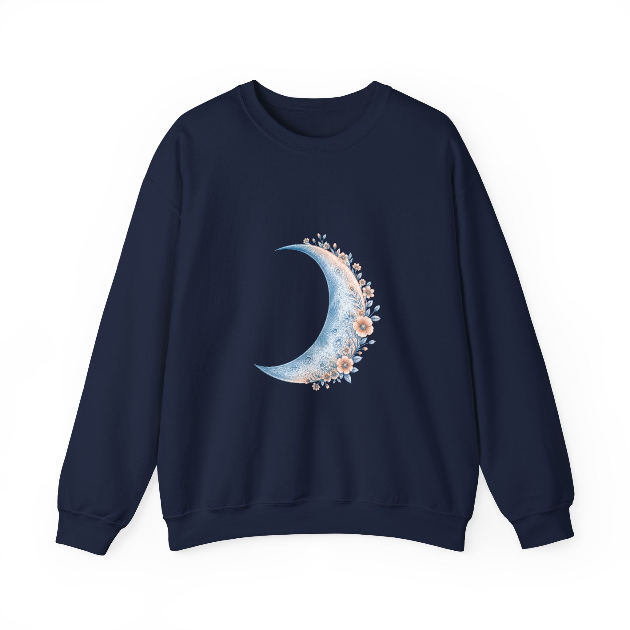 Matching Couple Sweatshirt - Waxing & Waning Moon Matching Couple Crewneck Sweatshirt Vintage Art His Hers Wedding Gift - Design A
