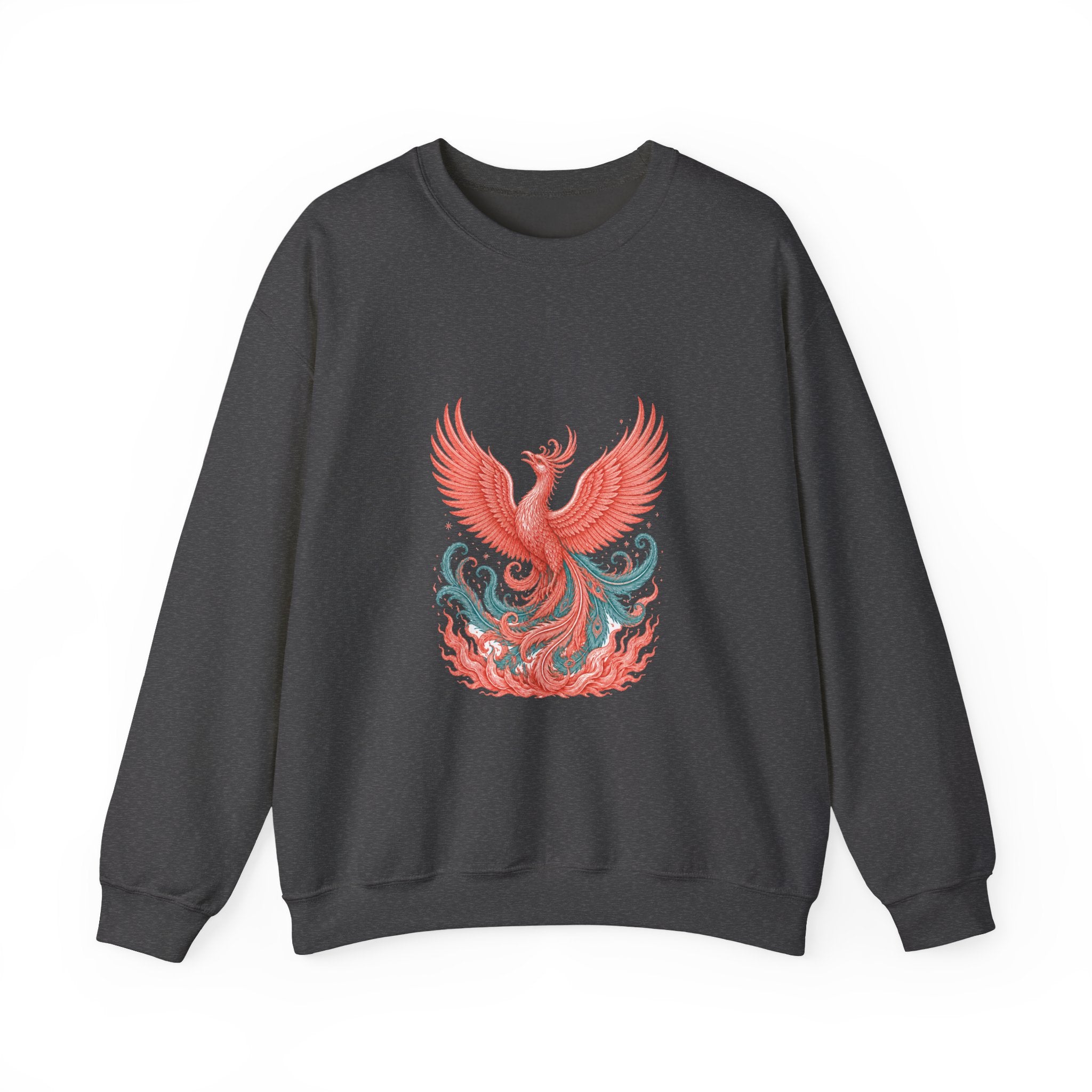 Matching Couple Sweatshirt - Dragon & Phoenix Matching Couple Premium Fleece Sweatshirt Vintage Art His Hers Honeymoon Gift - Design B
