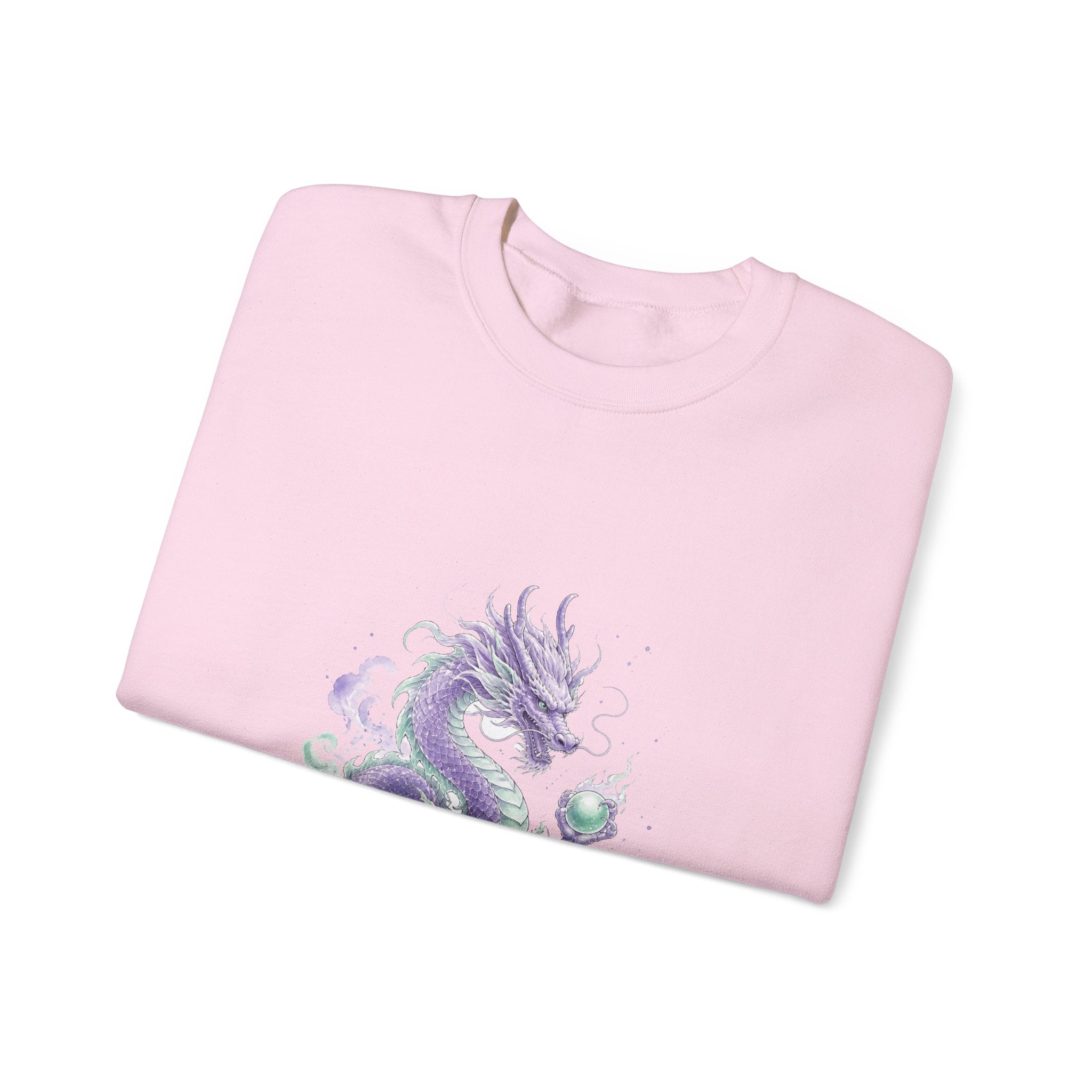 Matching Couple Sweatshirt - Dragon & Phoenix Matching Couple Crewneck Sweatshirt Watercolor Art His Hers Engagement Gift - Design A