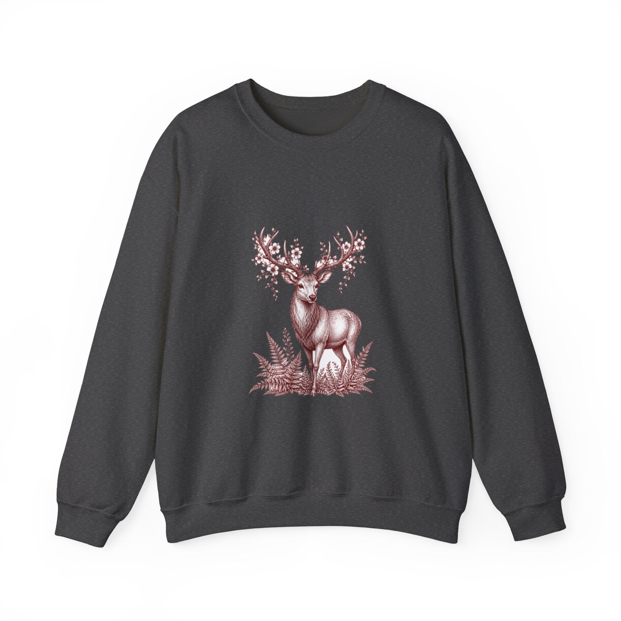 Matching Couple Sweatshirt - Bear & Deer Matching Couple Comfort Colors Crew Hand-Drawn Art His Hers Anniversary Gift - Design B