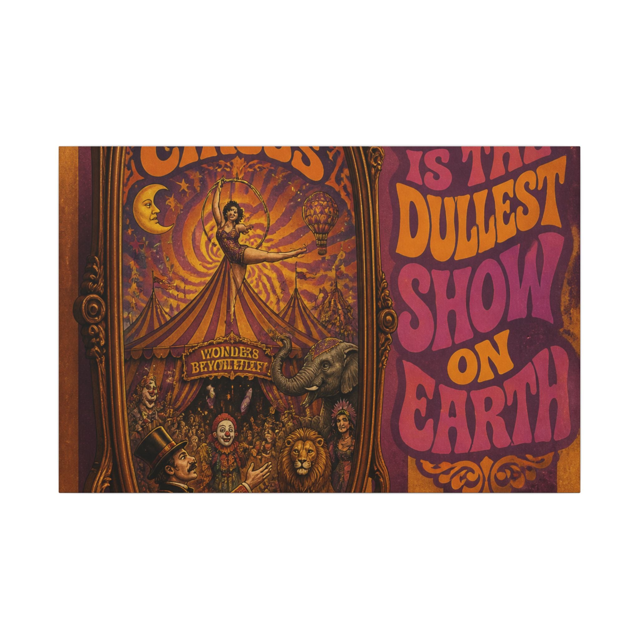 Vintage Mirror Circus Wall Art Canvas 16×20 Psychedelic Cafe Decor Maximalist Print