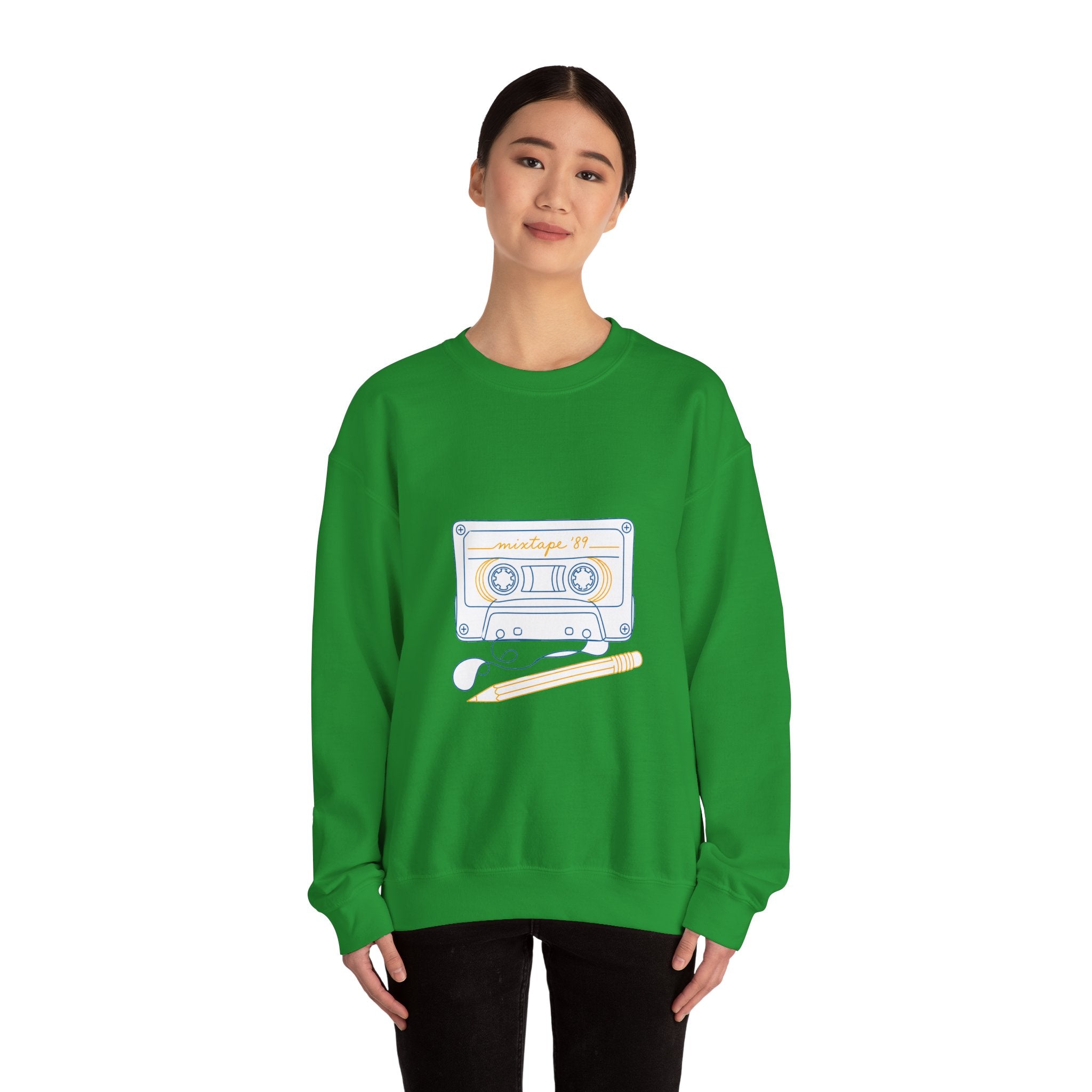 Matching Couple Sweatshirt - Vinyl & Cassette Matching Couple Premium Fleece Sweatshirt Minimalist Art His Hers Christmas Gift - Design B