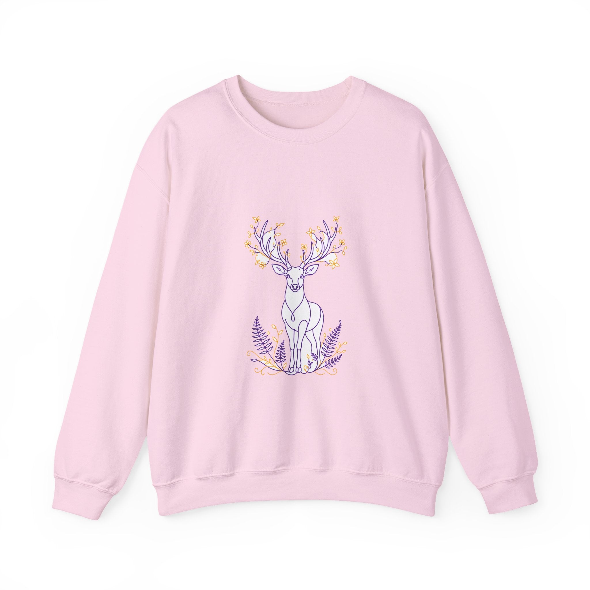 Matching Couple Sweatshirt - Bear & Deer Matching Couple Crewneck Sweatshirt Minimalist Art His Hers Valentine Gift - Design B