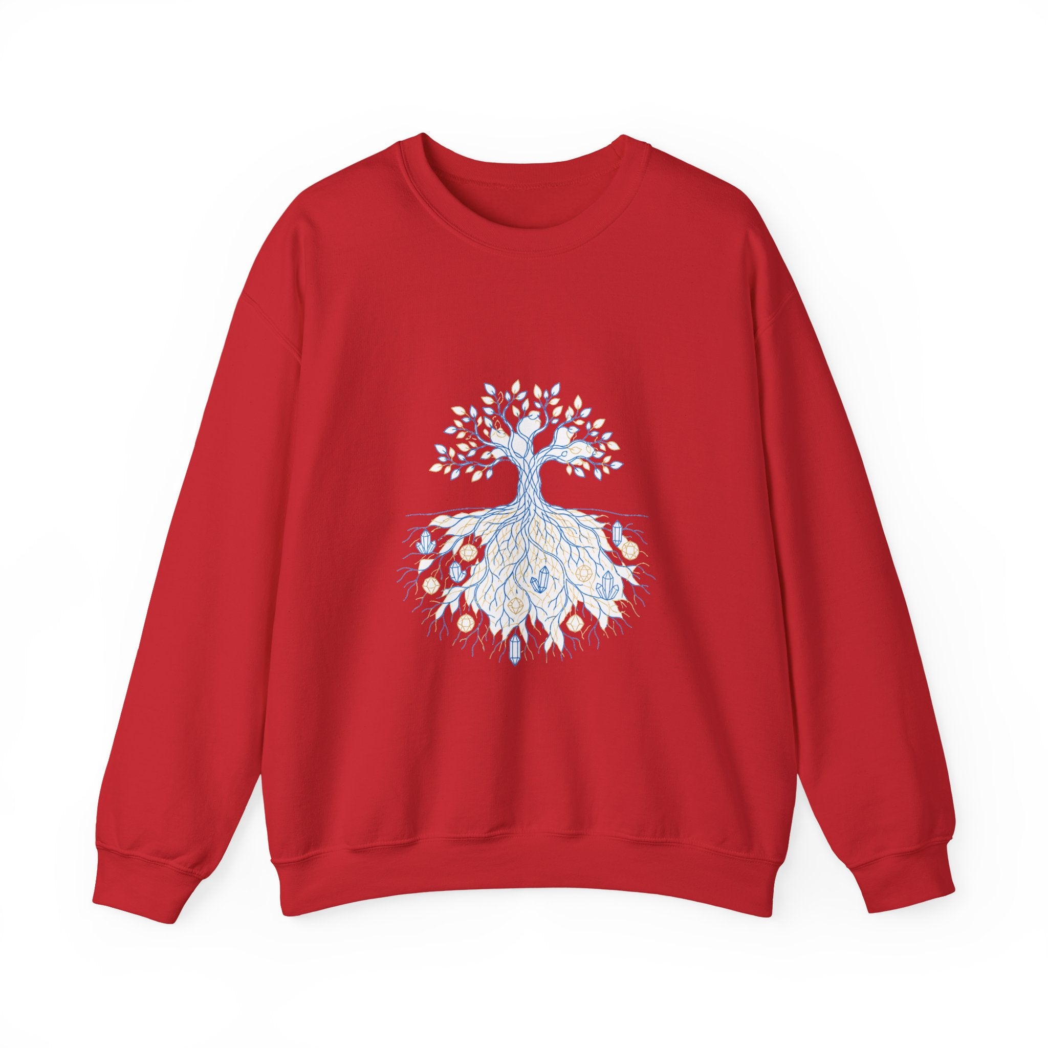 Matching Couple Sweatshirt - Ancient Oak & Deep Roots Matching Couple Crewneck Sweatshirt Minimalist Art His Hers Valentine Gift - Design B
