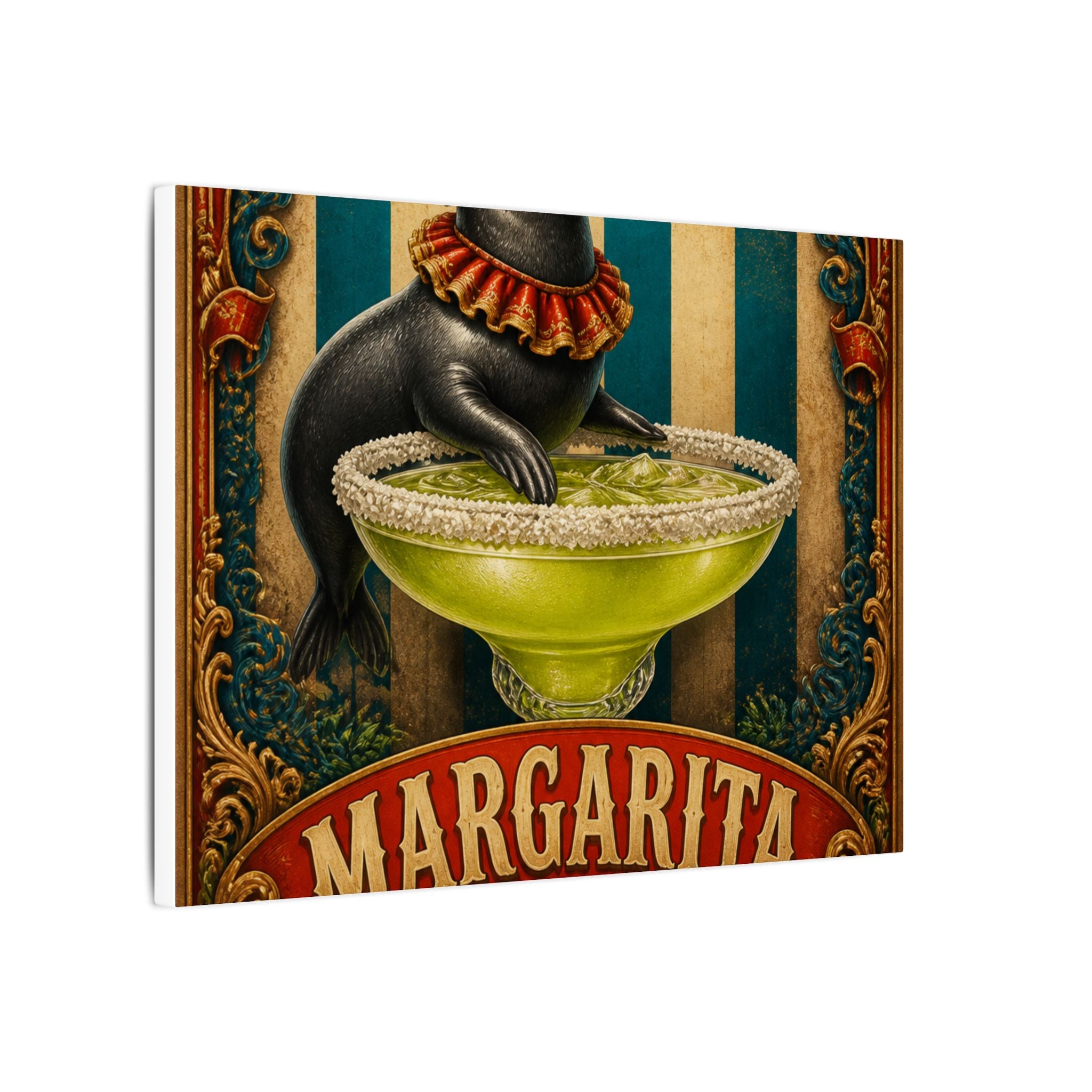 Margarita Balancing Seal Wall Art Canvas 24×36 Baroque Studio Decor Maximalist Print