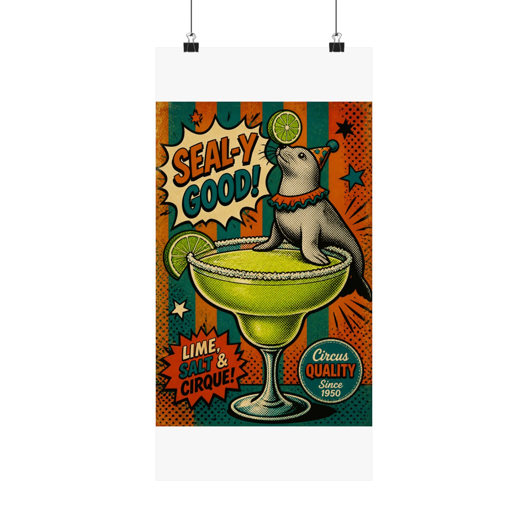 Margarita Balancing Seal Wall Art Poster 18×24 Pop Art Living Room Decor Maximalist Print
