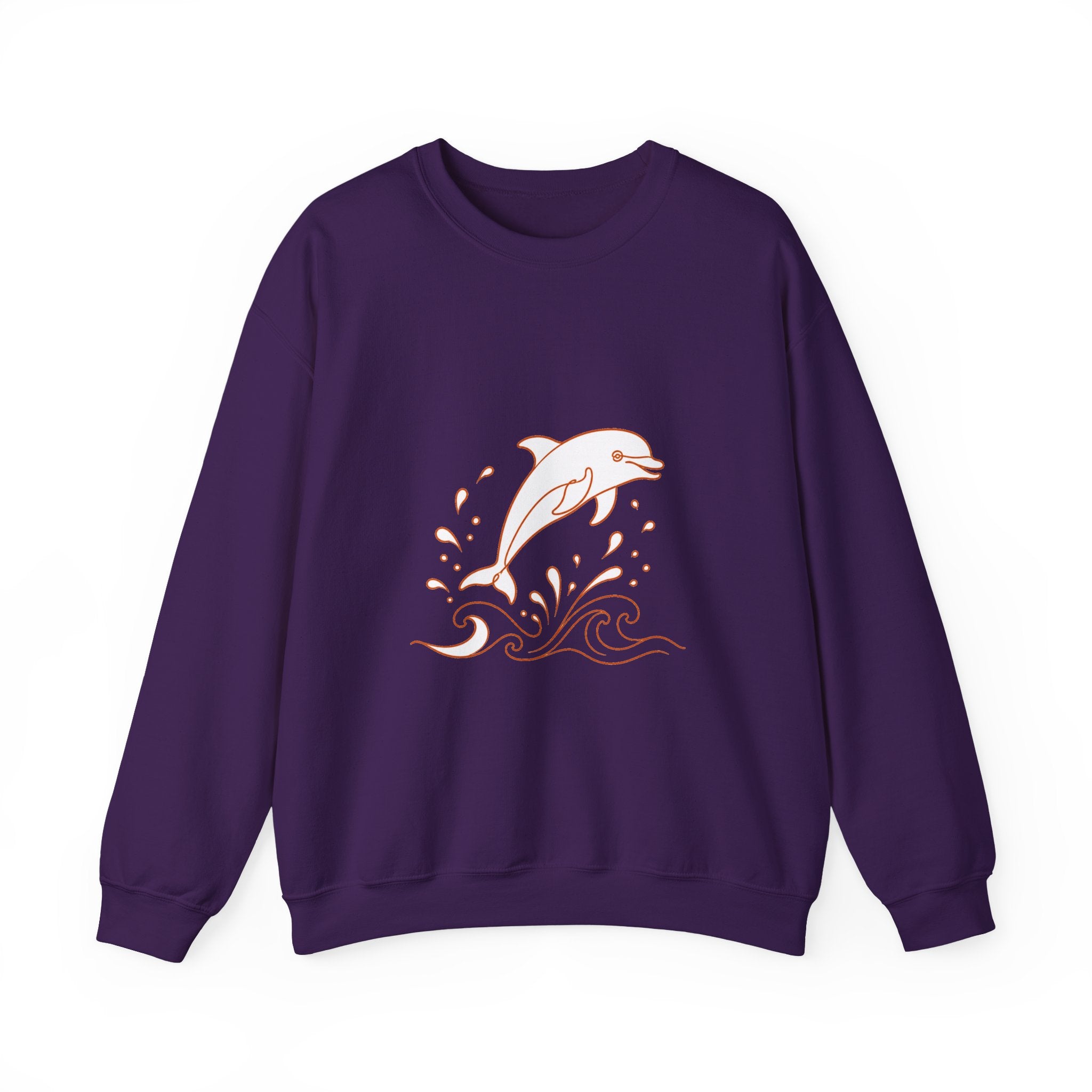 Matching Couple Sweatshirt - Shark & Dolphin Matching Couple Crewneck Sweatshirt Minimalist Art His Hers Valentine Gift - Design B