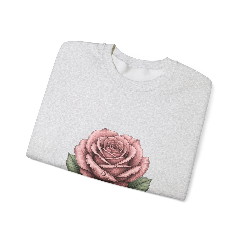Matching Couple Sweatshirt - Rose & Thorn Matching Couple Comfort Colors Crew Hand-Drawn Art His Hers Anniversary Gift - Design A