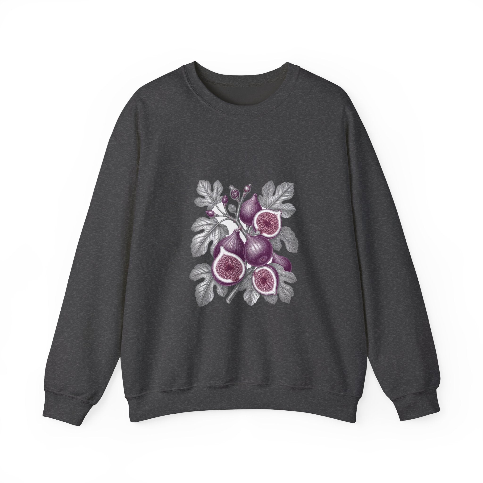 Matching Couple Sweatshirt - Olive Branch & Fig Matching Couple Crewneck Sweatshirt Vintage Art His Hers Wedding Gift - Design B