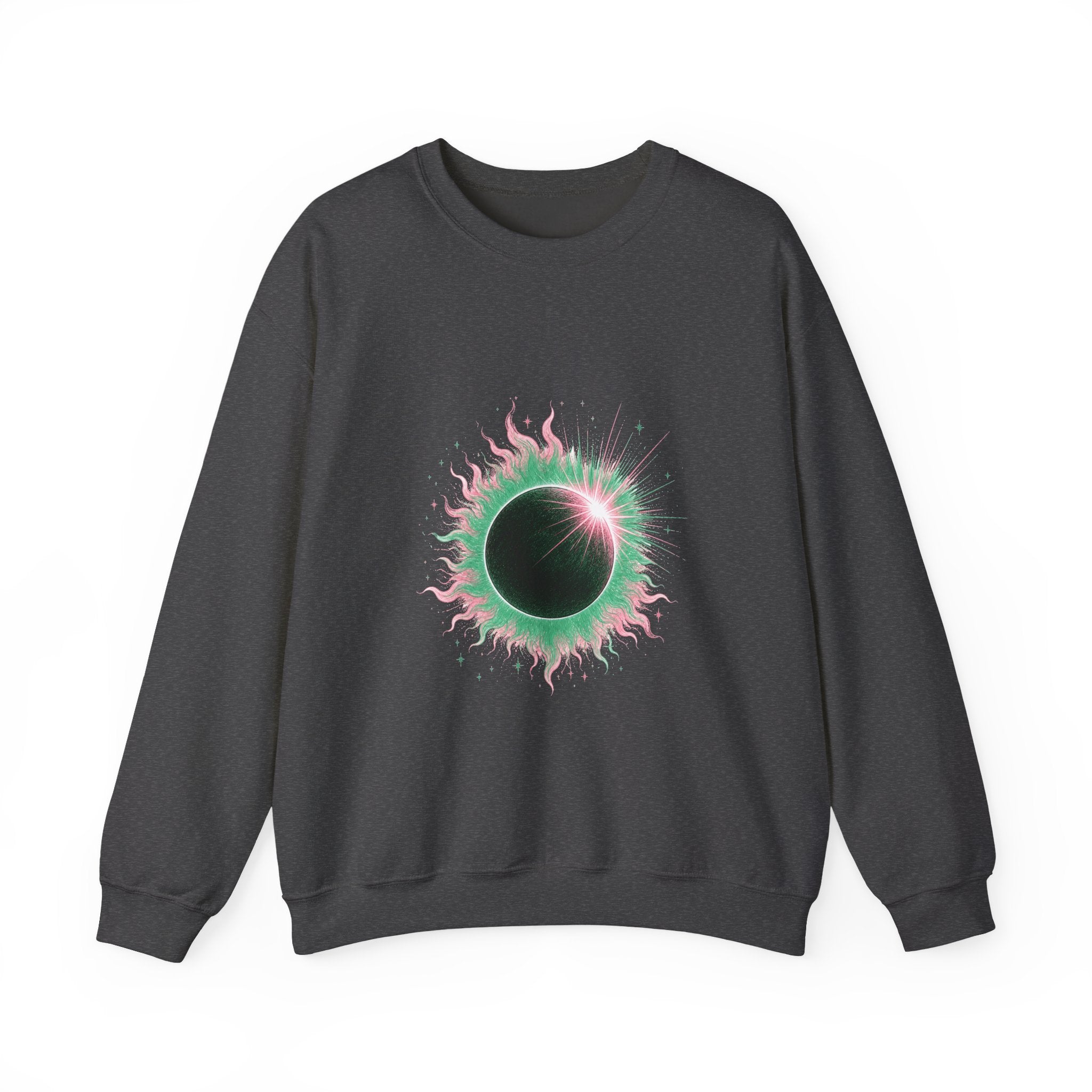 Matching Couple Sweatshirt - Solar & Lunar Eclipse Matching Couple Crewneck Sweatshirt Hand-Drawn Art His Hers Best Friend Gift - Design A