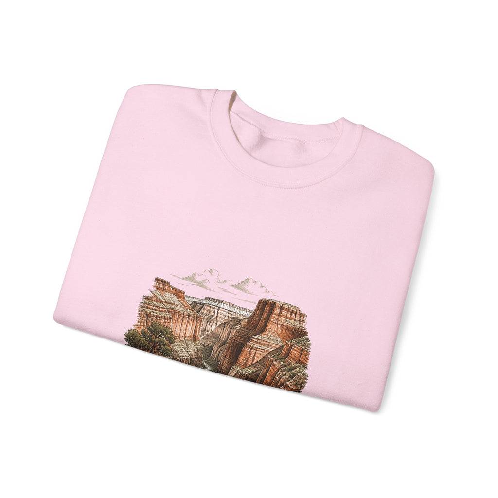Matching Couple Sweatshirt - Lavender Fields & Canyon Matching Couple Premium Fleece Sweatshirt Hand-Drawn Art His Hers Anniversary Gift - Design B