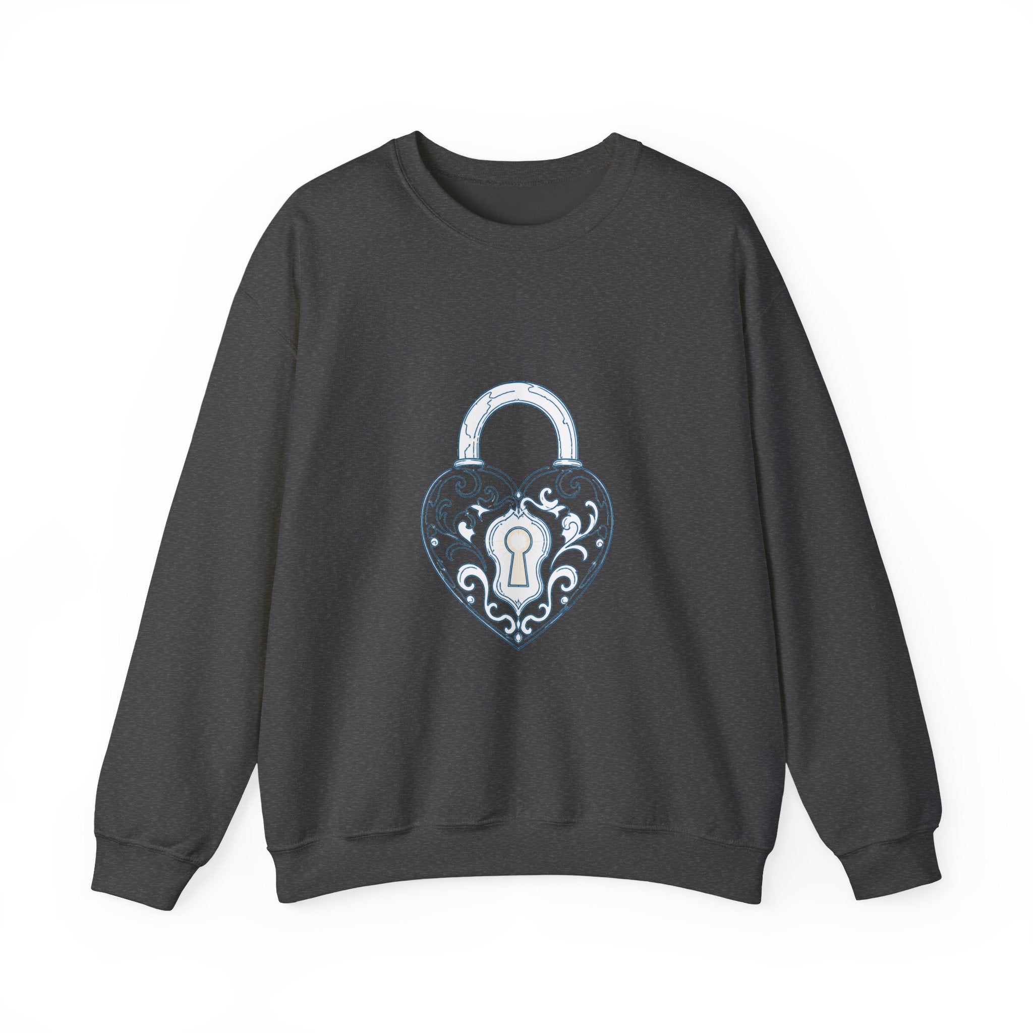 Matching Couple Sweatshirt - Key & Lock Matching Couple Comfort Colors Crew Minimalist Art His Hers Christmas Gift - Design B