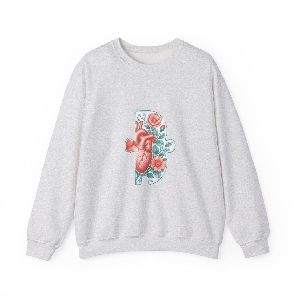 Matching Couple Sweatshirt - Puzzle Pieces Matching Couple Crewneck Sweatshirt Vintage Art His Hers Wedding Gift - Design B