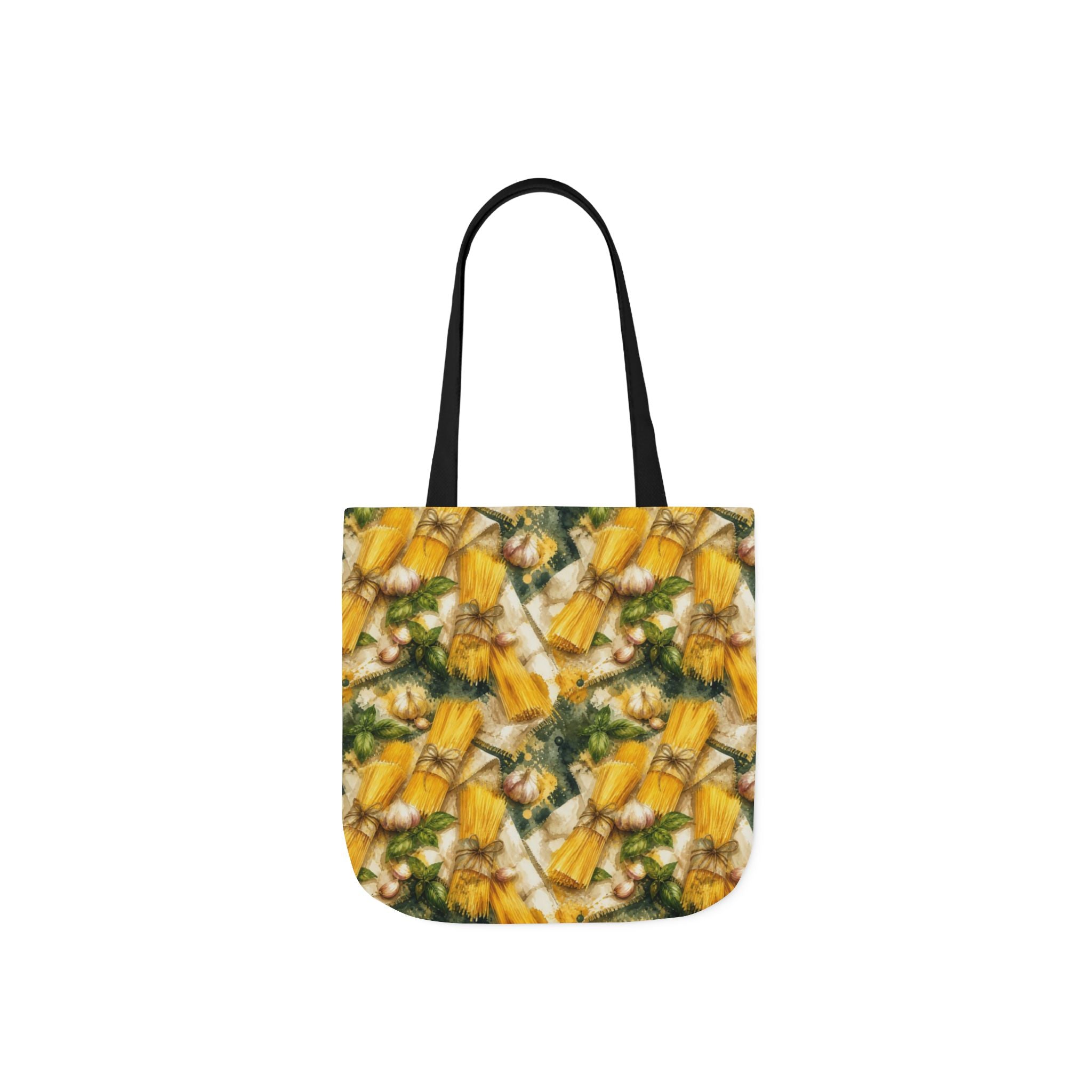 Spaghetti Bundle Canvas Tote Bag Mediterranean Kitchen Watercolor Splash Design Italian Cottagecore Gift