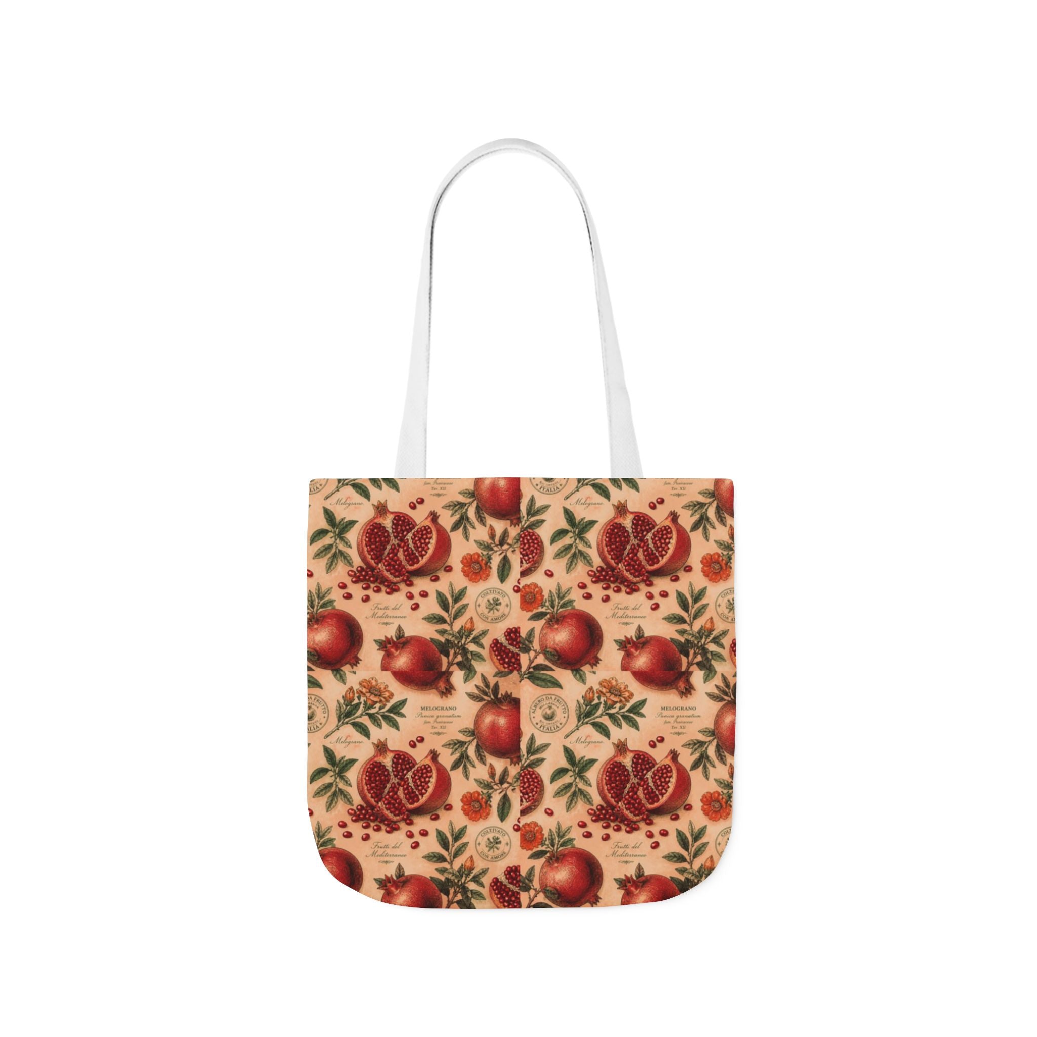 Split Pomegranates Canvas Tote Bag Mediterranean Kitchen Botanical Design Italian Cottagecore Gift