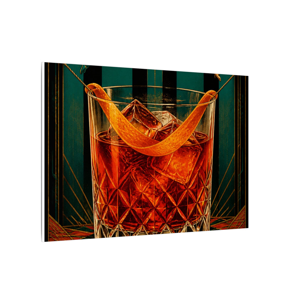 Negroni Trapeze Act Wall Art Canvas 24×36 Art Deco Bar Area Decor Maximalist Print