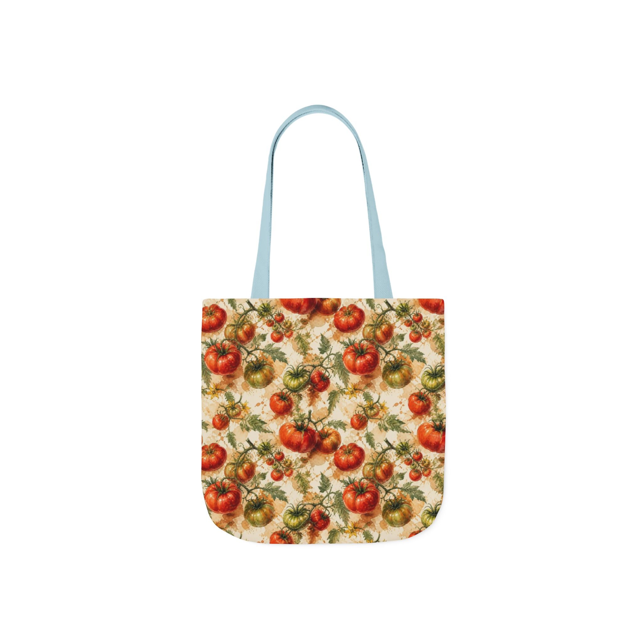 Heritage Tomatoes Canvas Tote Bag Mediterranean Kitchen Watercolor Splash Design Italian Cottagecore Gift