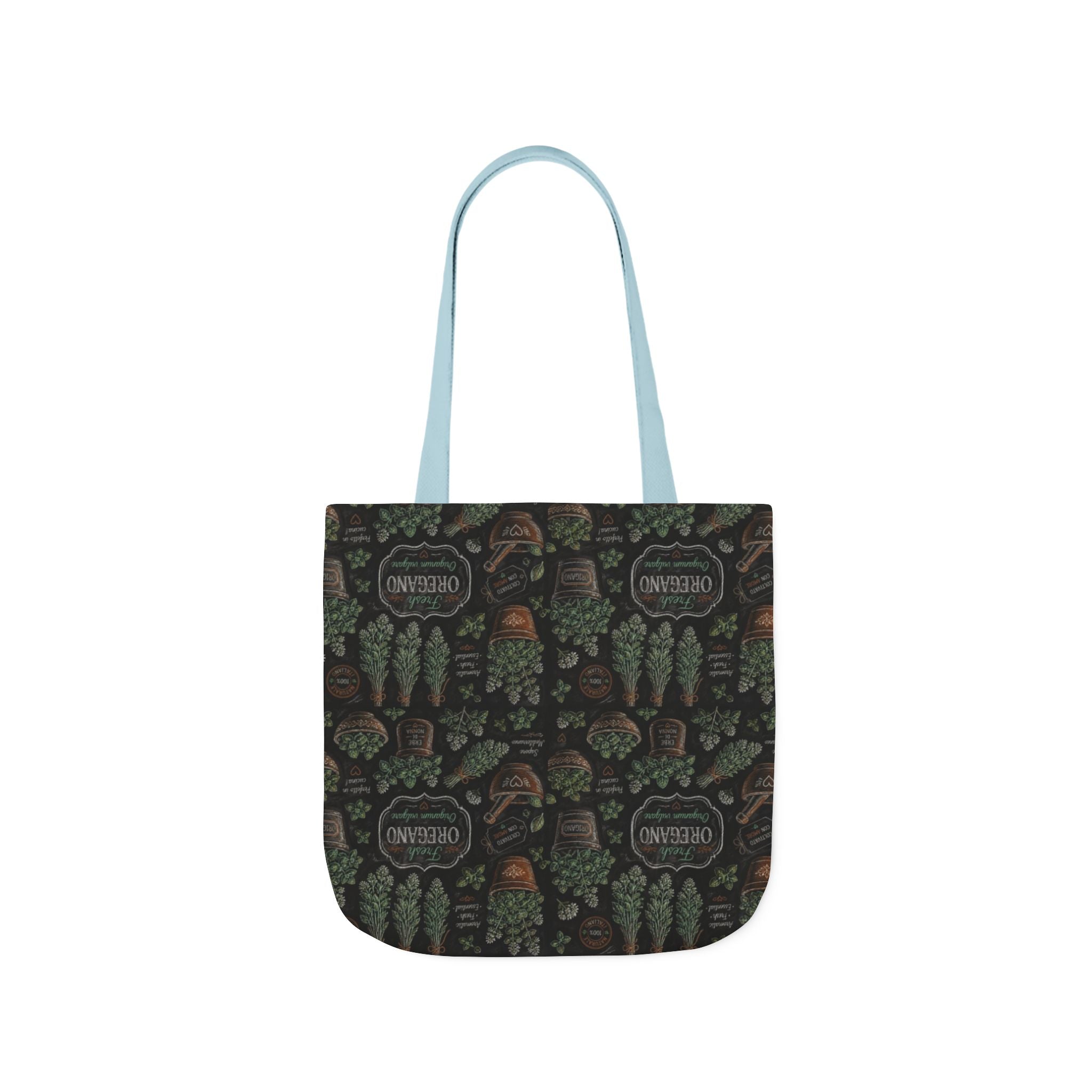 Oregano Sprigs Canvas Tote Bag Mediterranean Kitchen Chalk Art Design Italian Cottagecore Gift