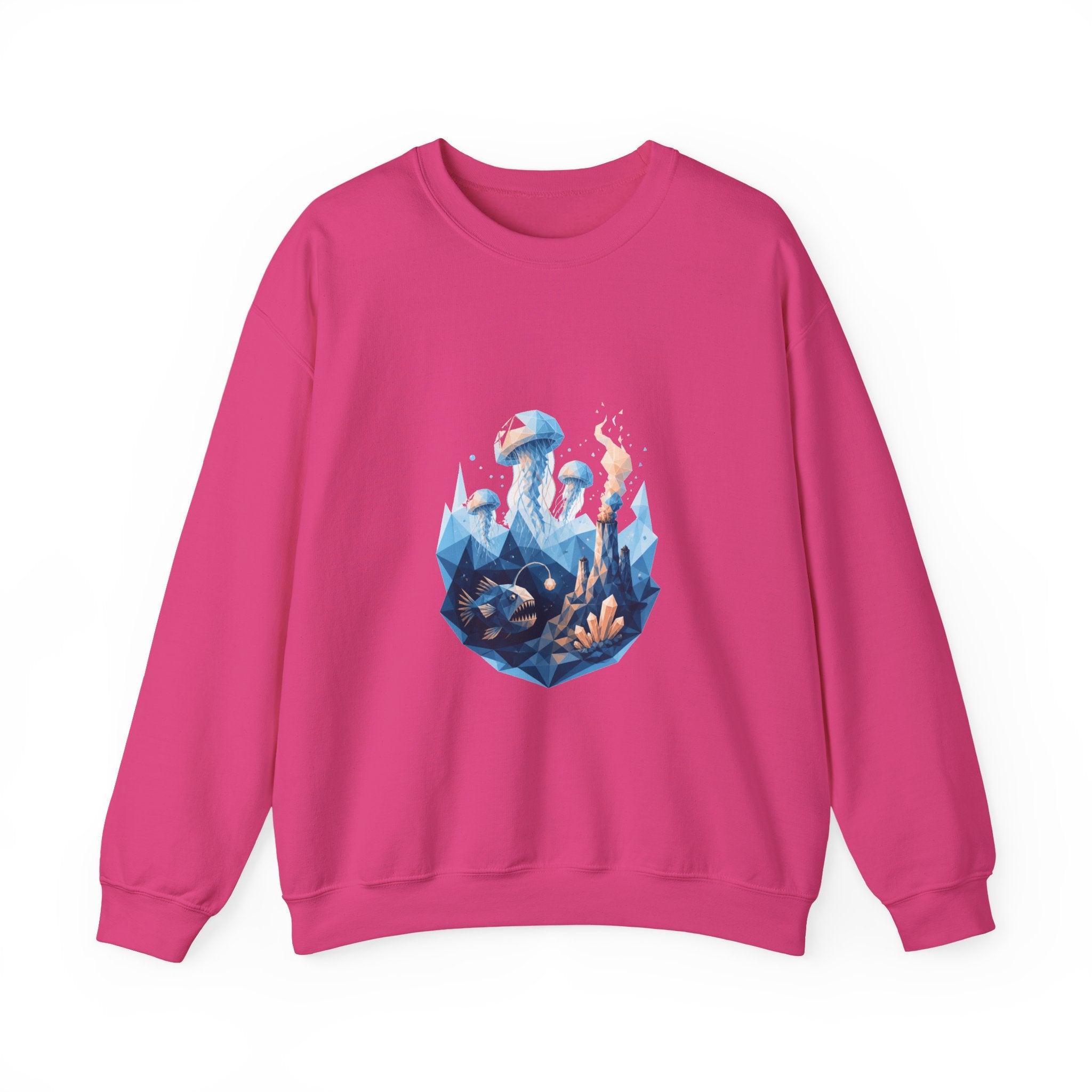 Matching Couple Sweatshirt - Coral Reef & Deep Sea Matching Couple Crewneck Sweatshirt Geometric Art His Hers Couple Gift - Design B