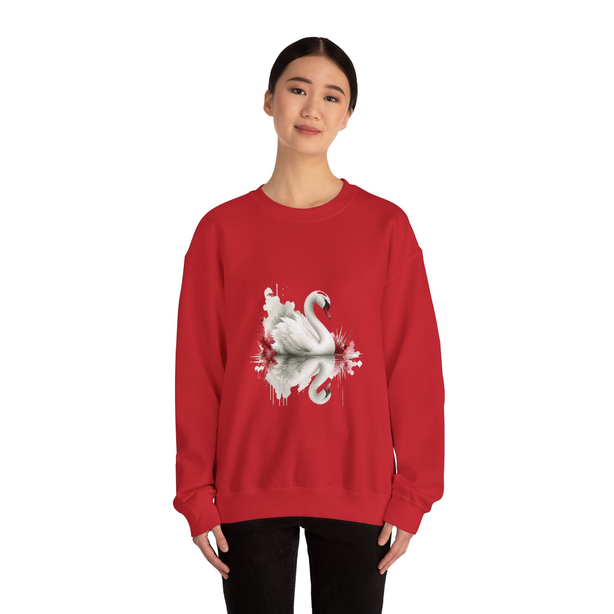 Matching Couple Sweatshirt - Raven & Swan Matching Couple Comfort Colors Crew Watercolor Art His Hers Birthday Gift - Design B