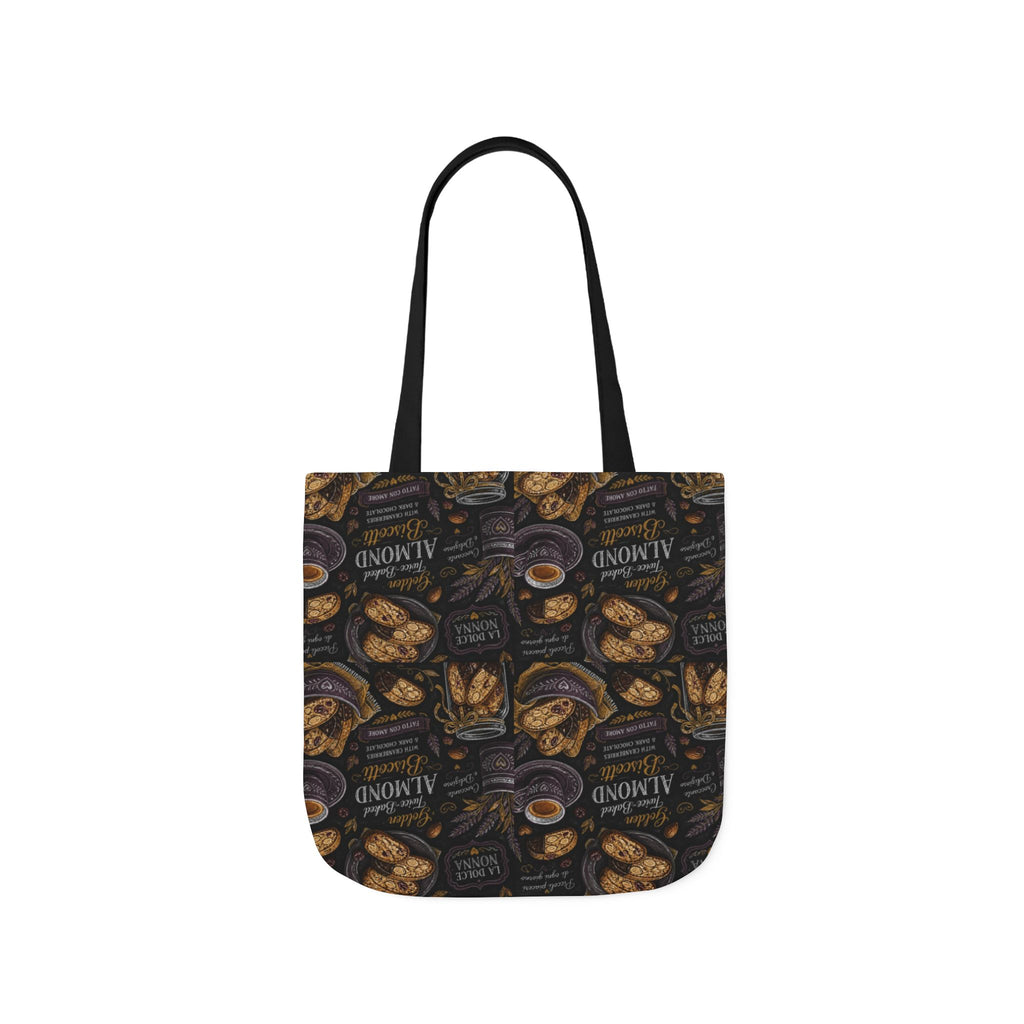 Almond Biscotti Canvas Tote Bag Mediterranean Kitchen Chalk Art Design Italian Cottagecore Gift