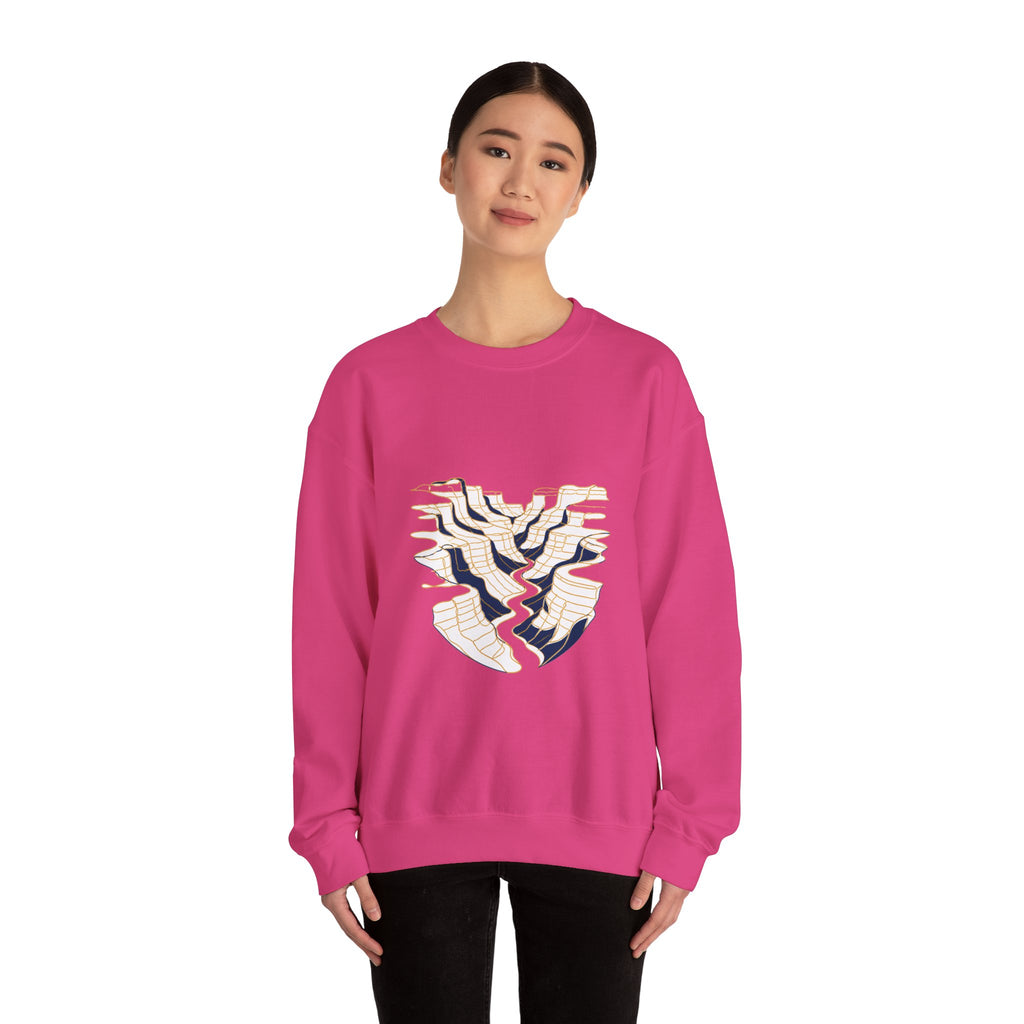 Matching Couple Sweatshirt - Lavender Fields & Canyon Matching Couple Crewneck Sweatshirt Minimalist Art His Hers Valentine Gift - Design B