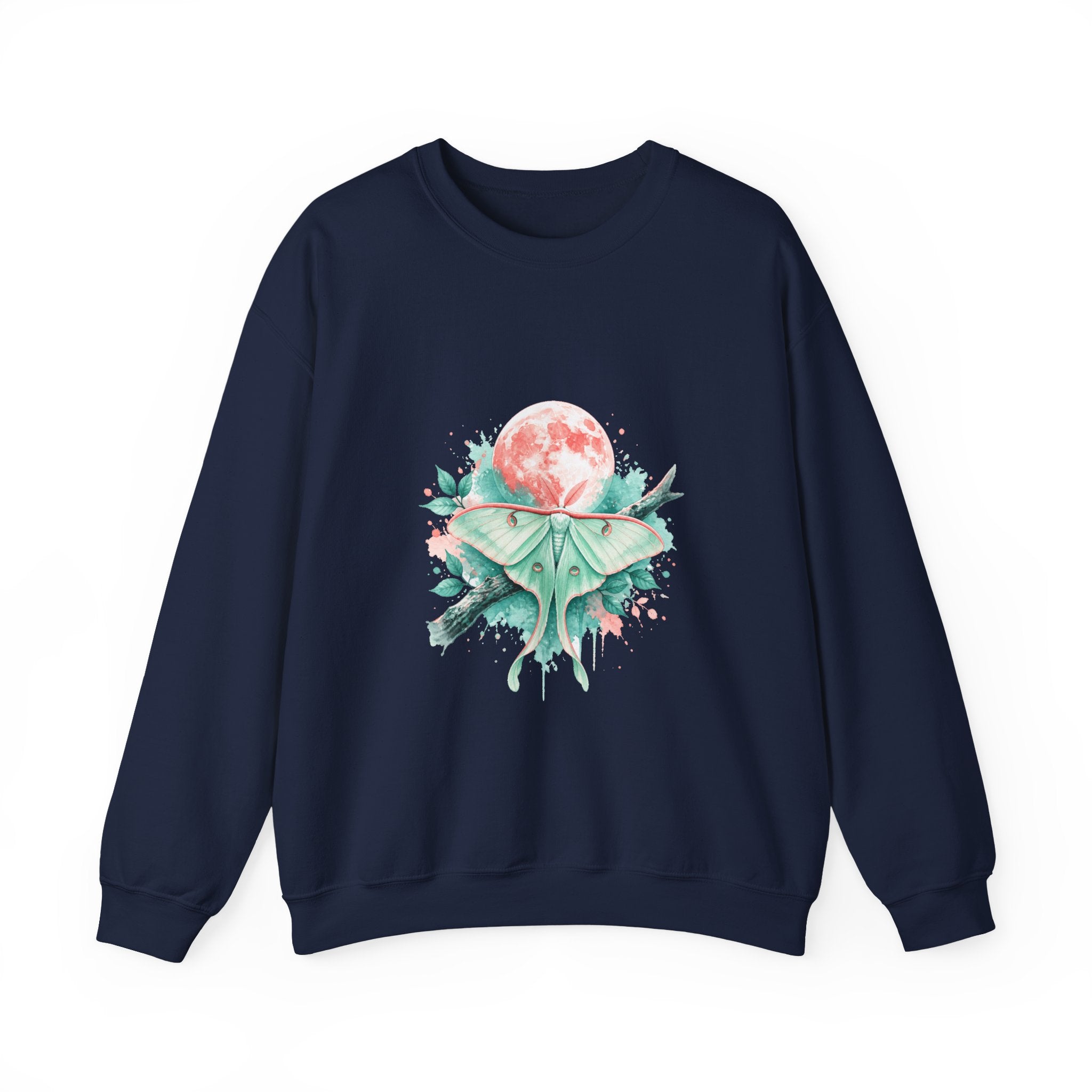 Matching Couple Sweatshirt - Butterfly & Moth Matching Couple Crewneck Sweatshirt Watercolor Art His Hers Engagement Gift - Design B