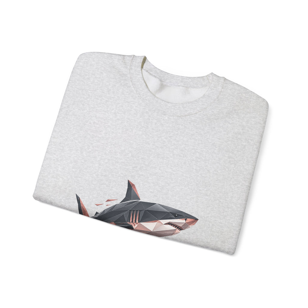 Matching Couple Sweatshirt - Shark & Dolphin Matching Couple Premium Fleece Sweatshirt Geometric Art His Hers Love Gift - Design A