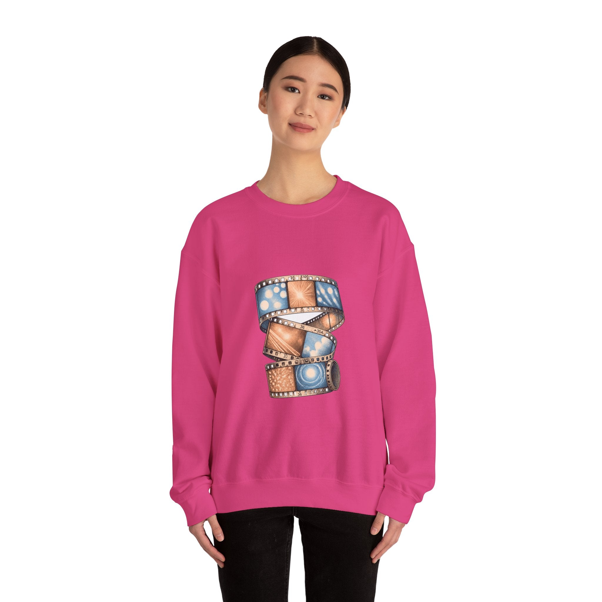 Matching Couple Sweatshirt - Camera & Film Matching Couple Crewneck Sweatshirt Vintage Art His Hers Wedding Gift - Design B