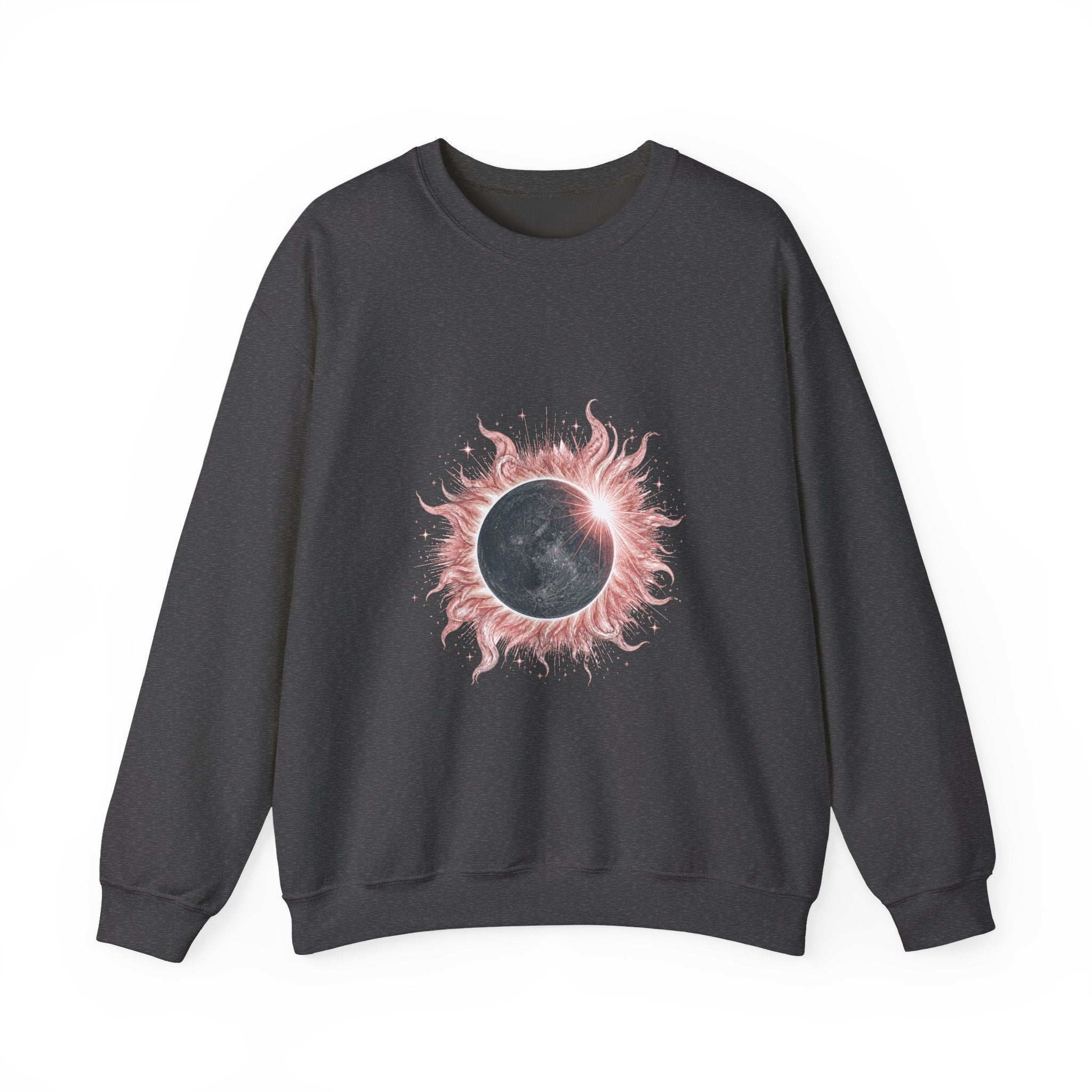 Matching Couple Sweatshirt - Solar & Lunar Eclipse Matching Couple Comfort Colors Crew Hand-Drawn Art His Hers Anniversary Gift - Design A