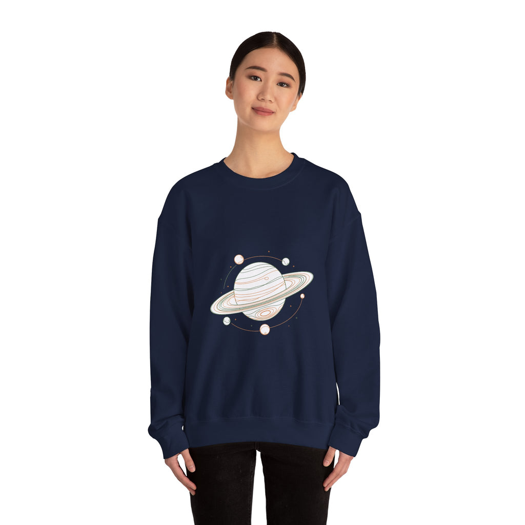 Matching Couple Sweatshirt - Saturn & Jupiter Matching Couple Comfort Colors Crew Minimalist Art His Hers Christmas Gift - Design A